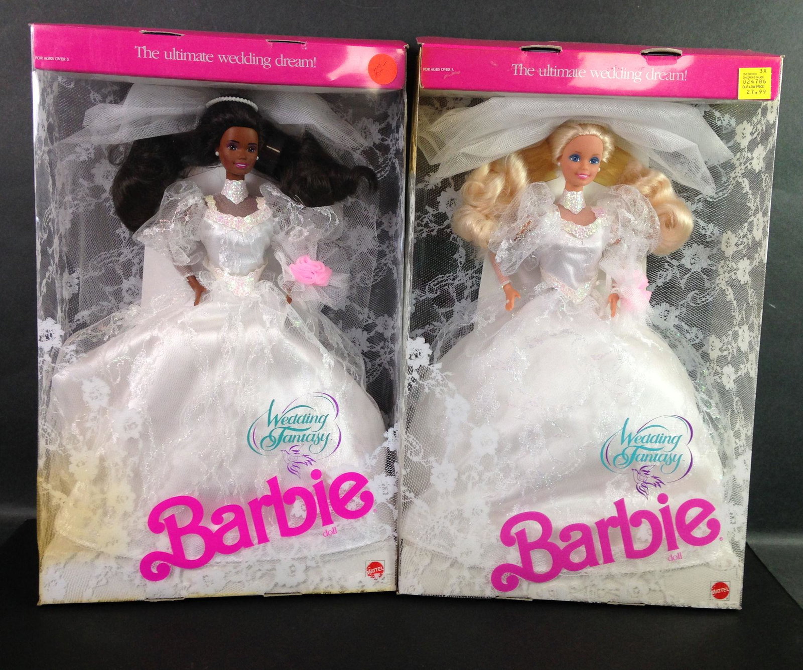 (2) NRFB "WEDDING FANTASY" BRIDE BARBIES INCLUDING: (2) NRFB "WEDDING FANTASY" BRIDE BARBIES INCLUDING AFRICAN AMERICAN.