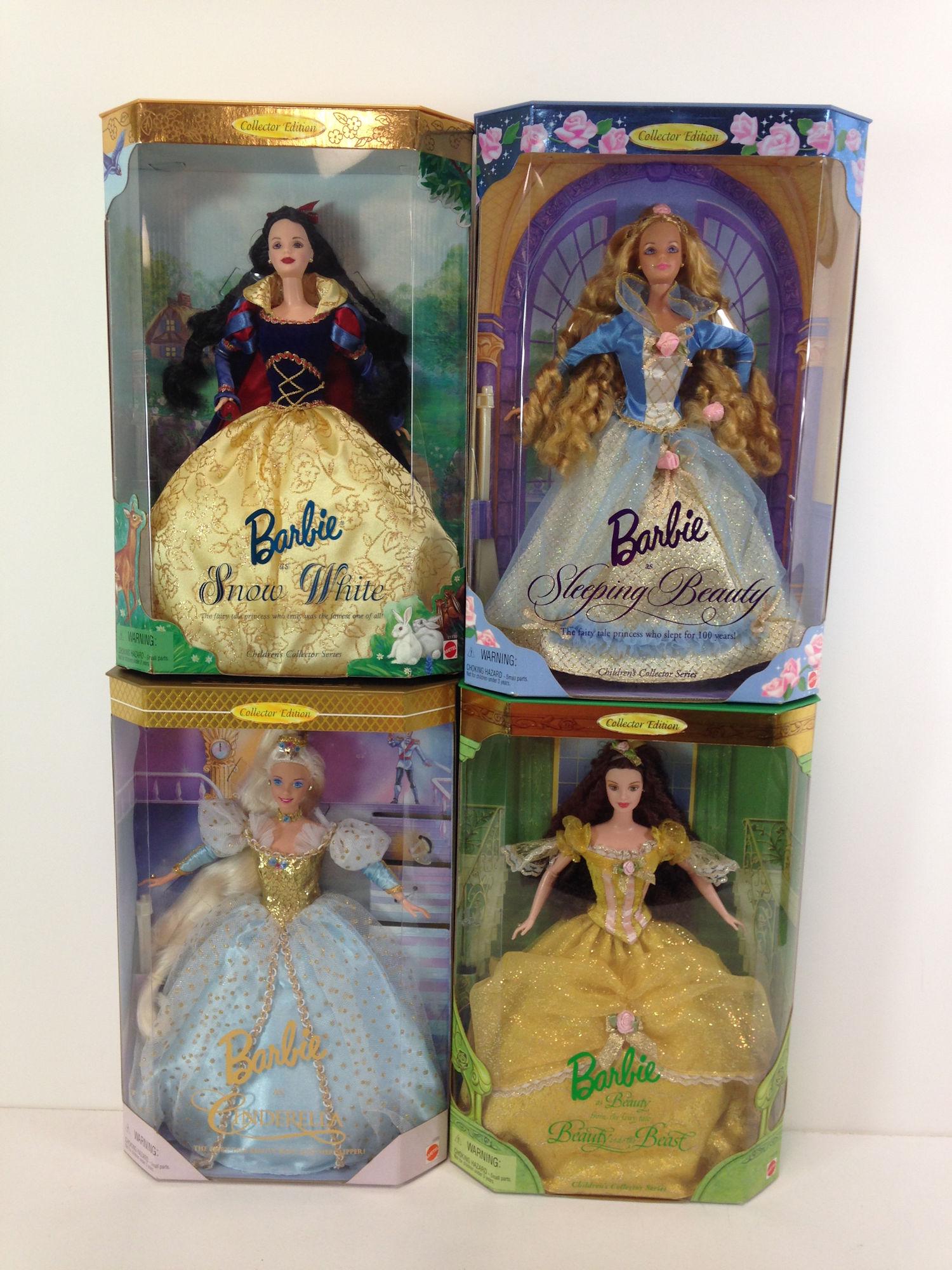 (4) NRFB PRINCESS BARBIES INCLUDING "SLEEPING BEAUTY", (1 of 1)