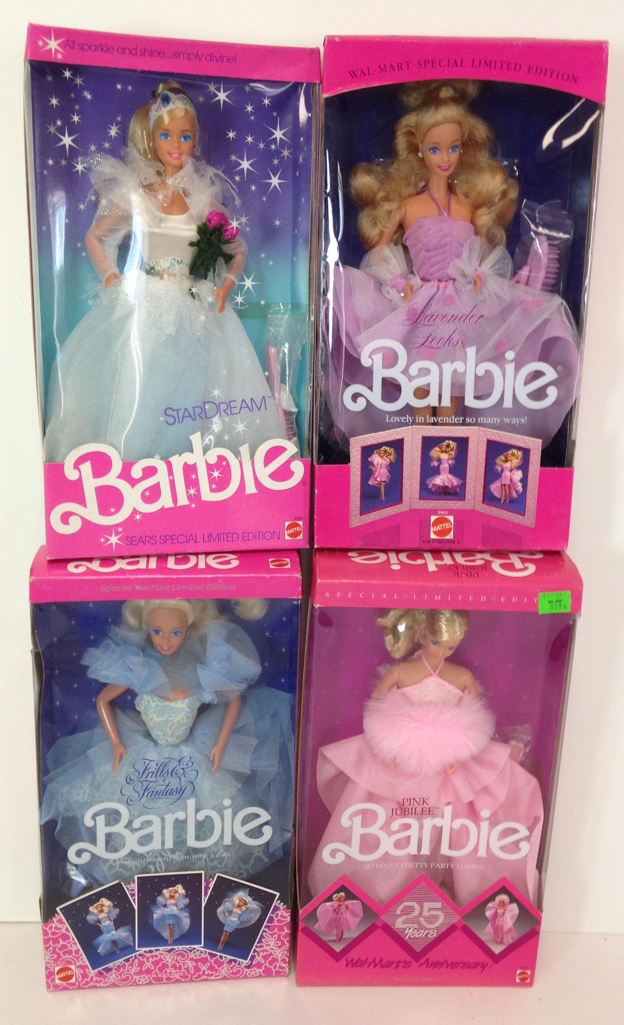 (4) NRFB VINTAGE STORE SPECIAL EDITIONS INCLUDING: (4) NRFB VINTAGE STORE SPECIAL EDITIONS INCLUDING WALMART "FRILLS & FANTASY", "PINK JUBILEE" AND "LAVENDER LOOKS" AND SEARS "STARDREAM".