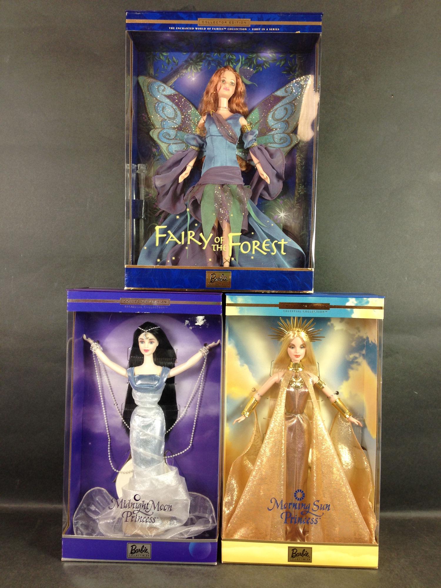 (3) NRFB BARBIES INCLUDING "MORNING SUN PRINCESS", (1 of 1)