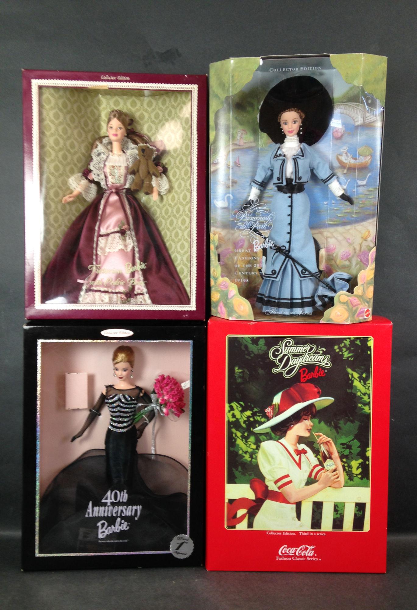 (4) NRFB BARBIES INCLUDING "PROMENADE IN THE PARK", (1 of 1)