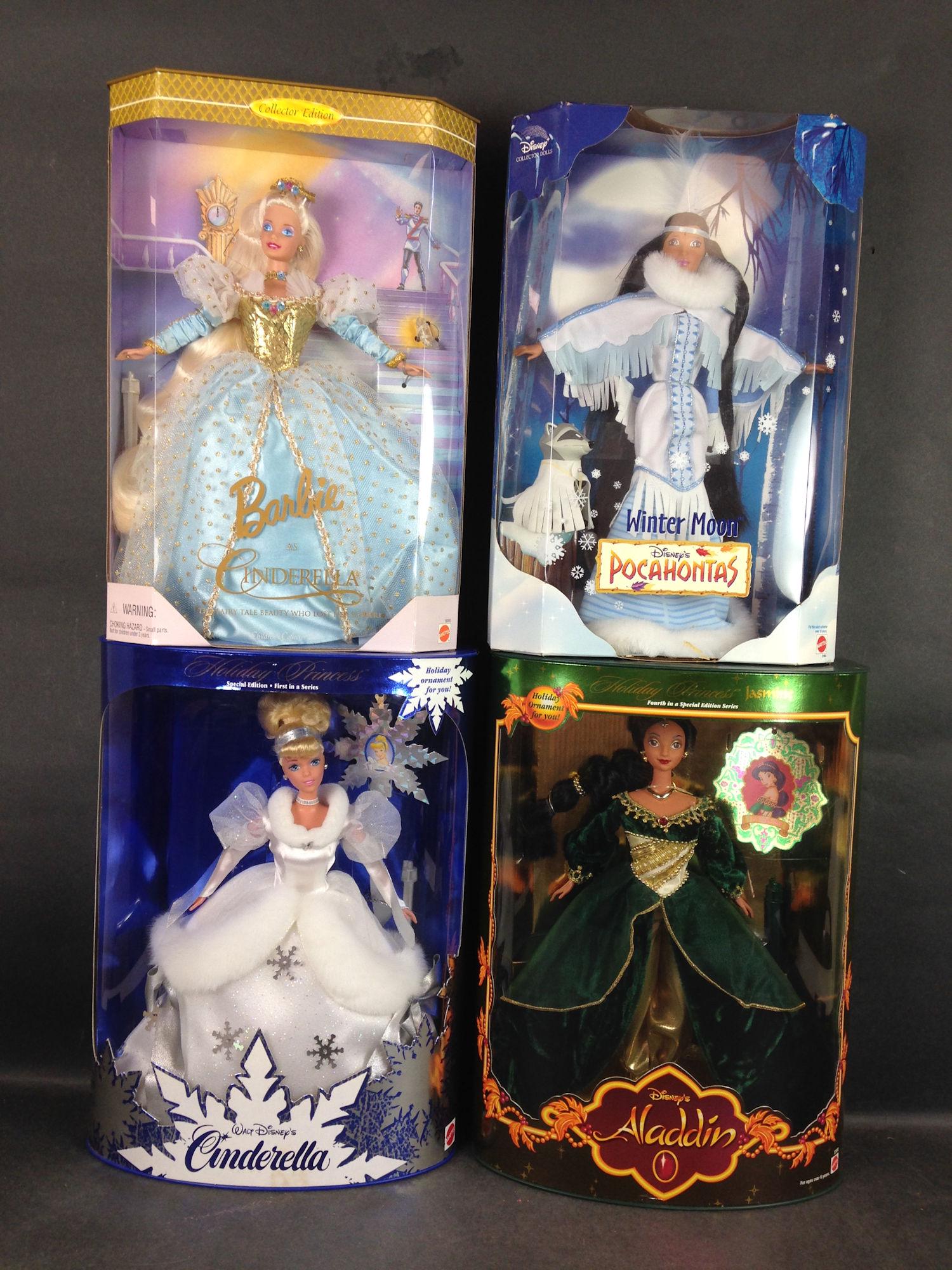 (4) NRFB CHARACTER BARBIES INCLUDING "CINDERELLA", (1 of 1)