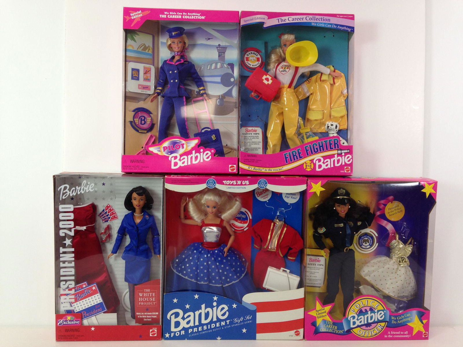 LOT (5) BOXED BARBIES NRFB. INCLUDES TOYS"R"US (1 of 1)