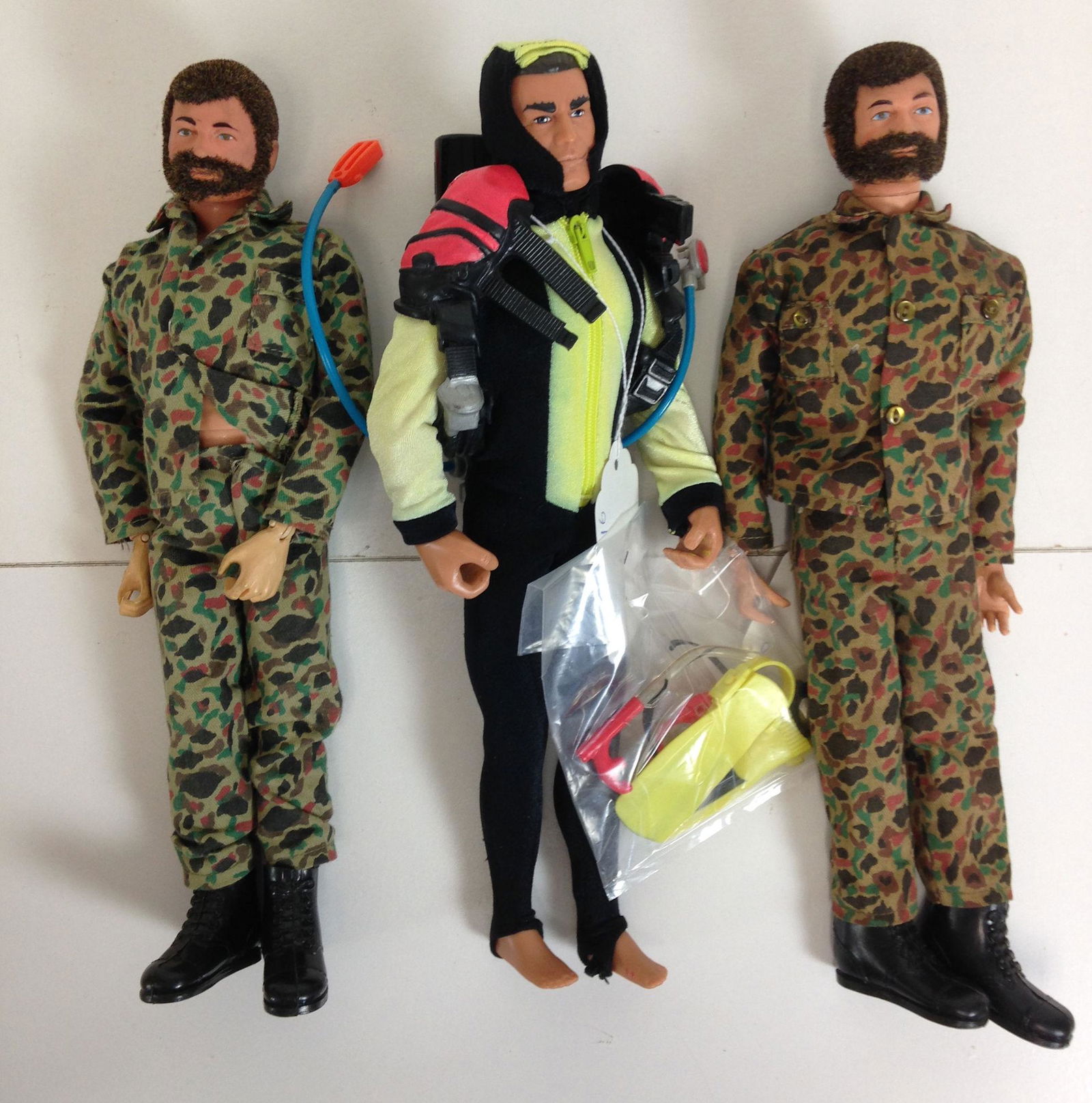 (3) G.I. JOE ACTION FIGURE DOLLS. INCLUDES NEWER SCUBA (1 of 1)