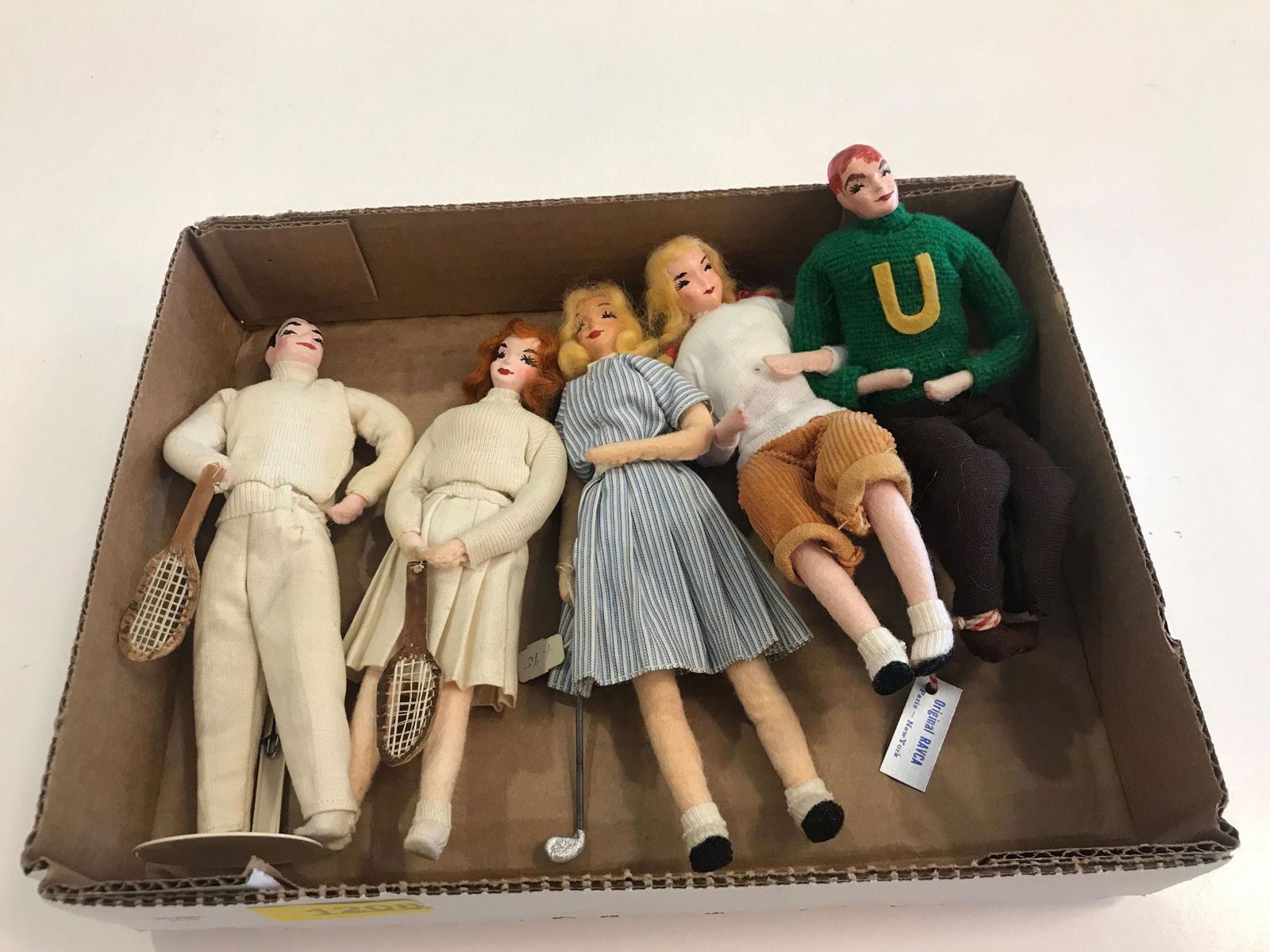 (5) 7" RAVCA CHARACTER DOLLS INCLUDING TENNIS COUPLE, (1 of 1)