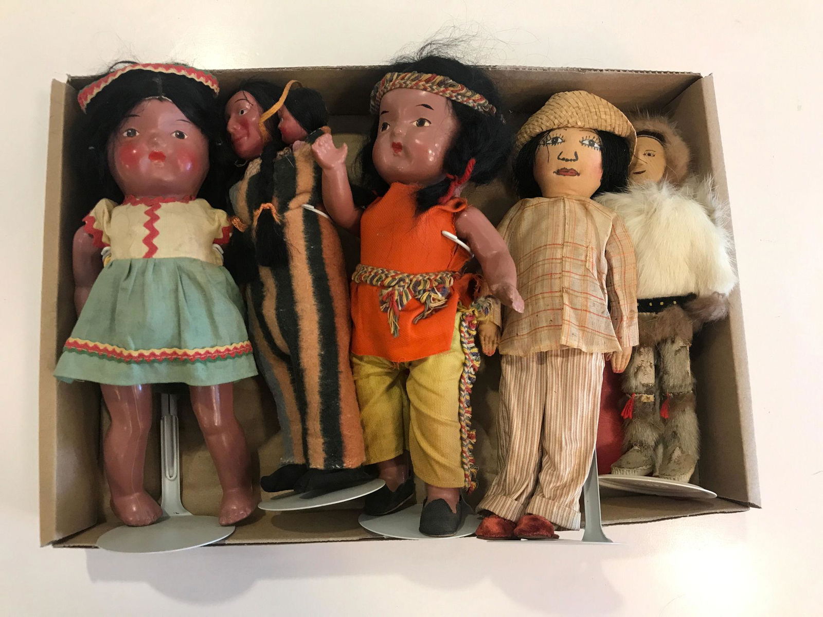 LOT (5) DOLLS INCLUDING (2) 11" COMPOSITION AMERICAN (1 of 1)