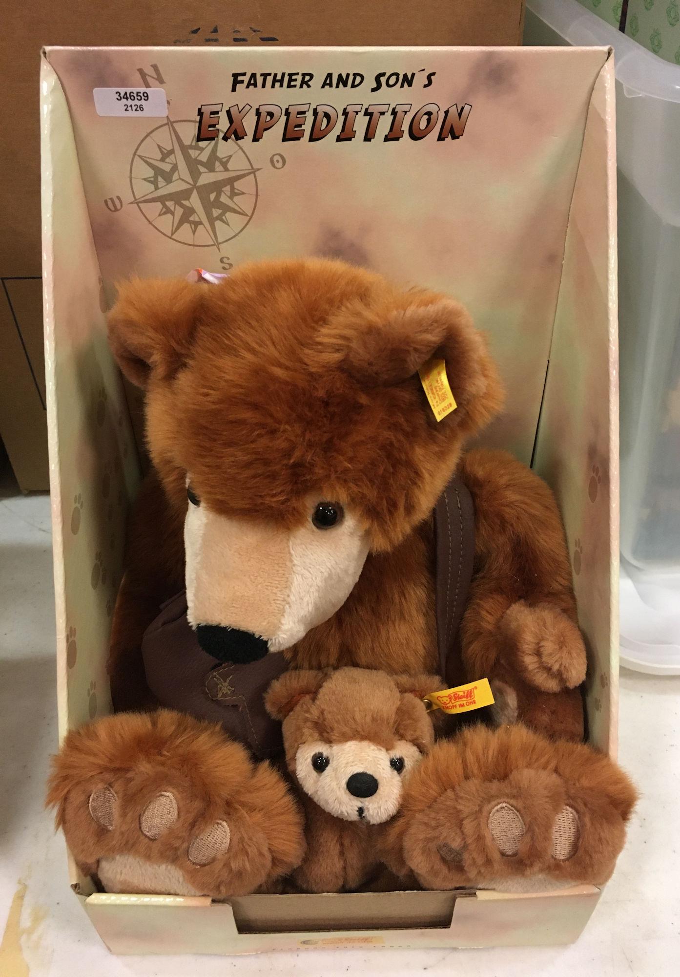 STEIFF "FATHER AND SON'S EXPEDITION" BEARS: STEIFF "FATHER AND SON'S EXPEDITION" BEARS