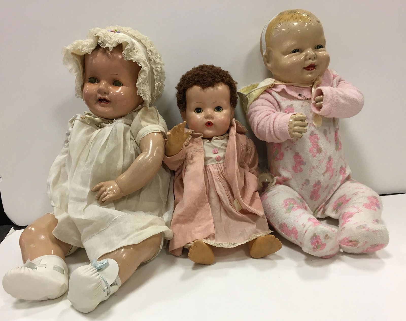 (3) VINTAGE DOLLS INCLUDING (2) COMPOSITION BABIES AND (1 of 1)