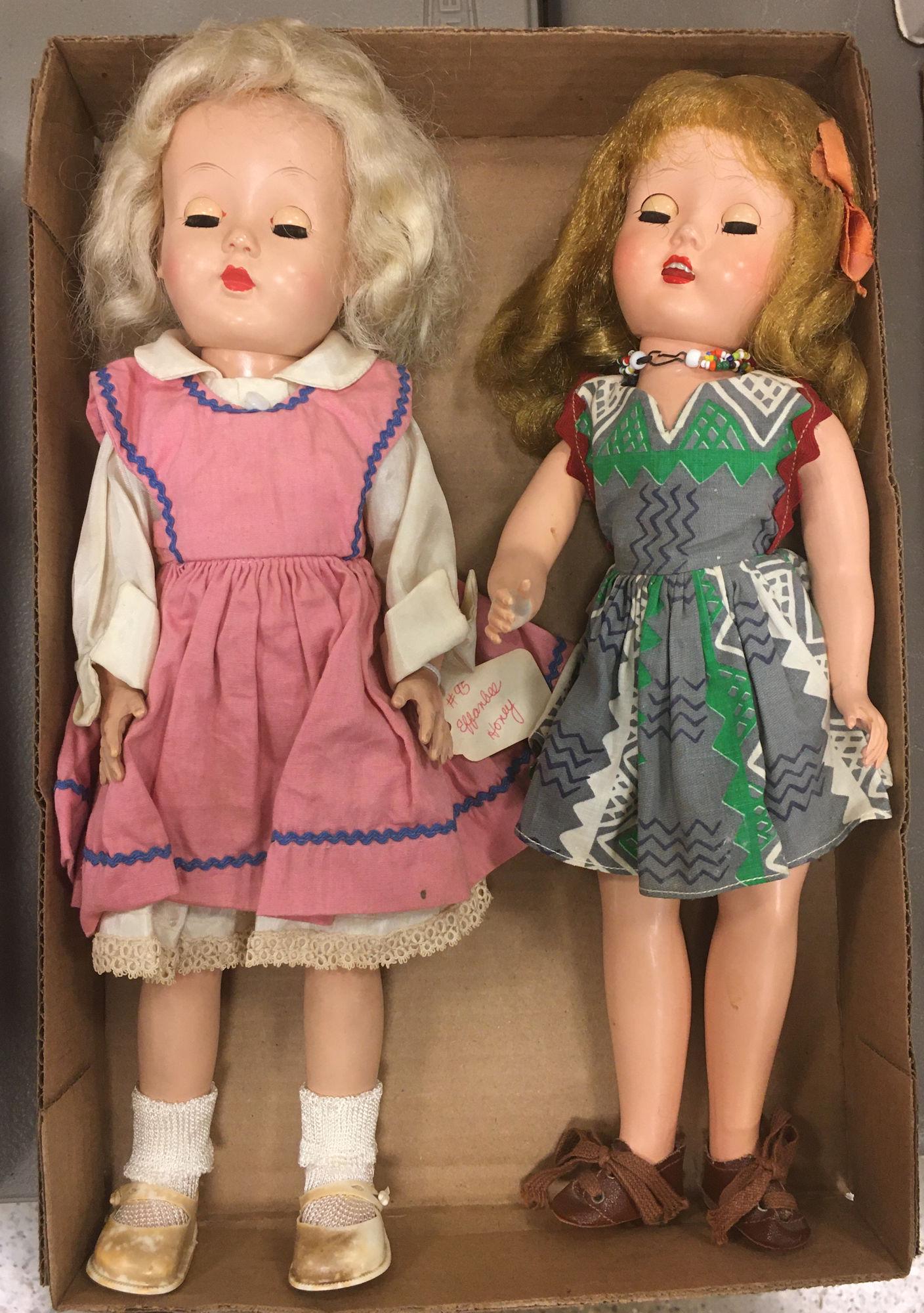 BOX LOT 2 HARD PLASTIC DOLLS INCLUDING EFFANBEE. (1 of 1)
