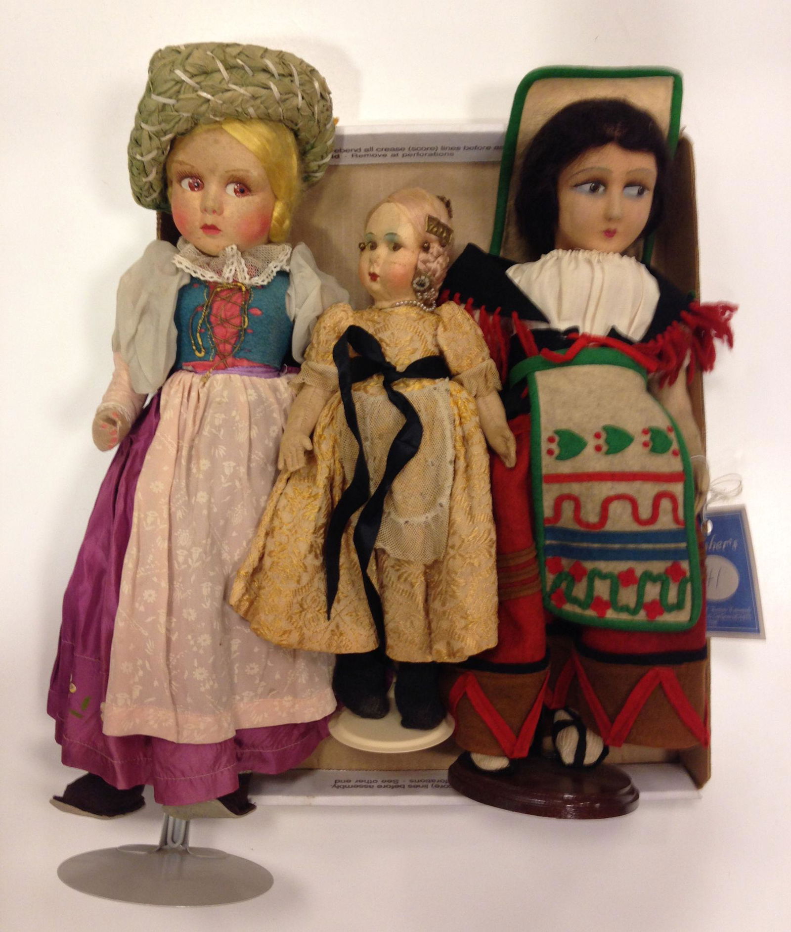 LOT OF (3) LENCI TYPE DOLLS IN REGIONAL DRESS, (1 of 1)