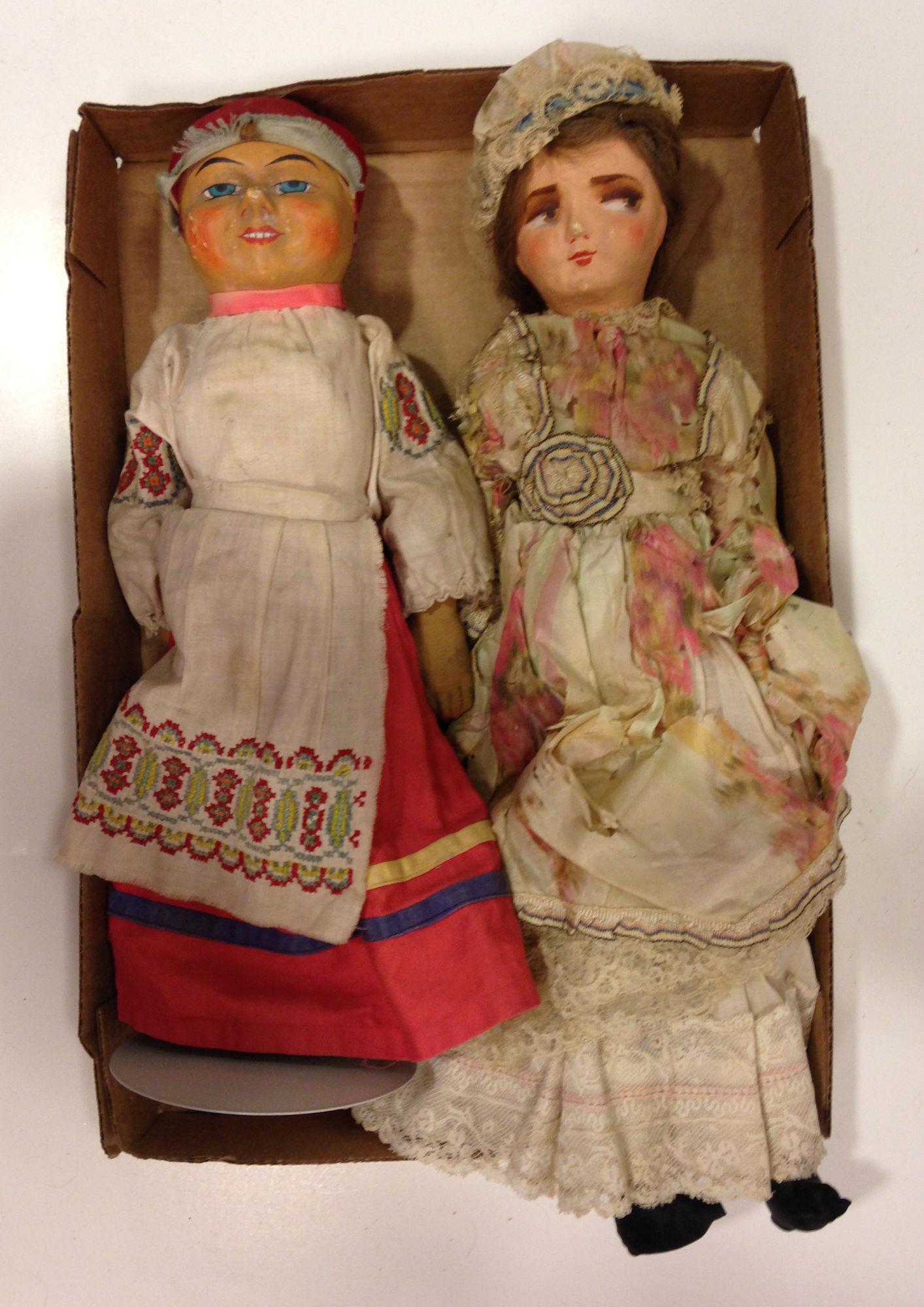 (2) PAPIER MACHE DOLLS IN REGIONAL DRESS (1 of 1)