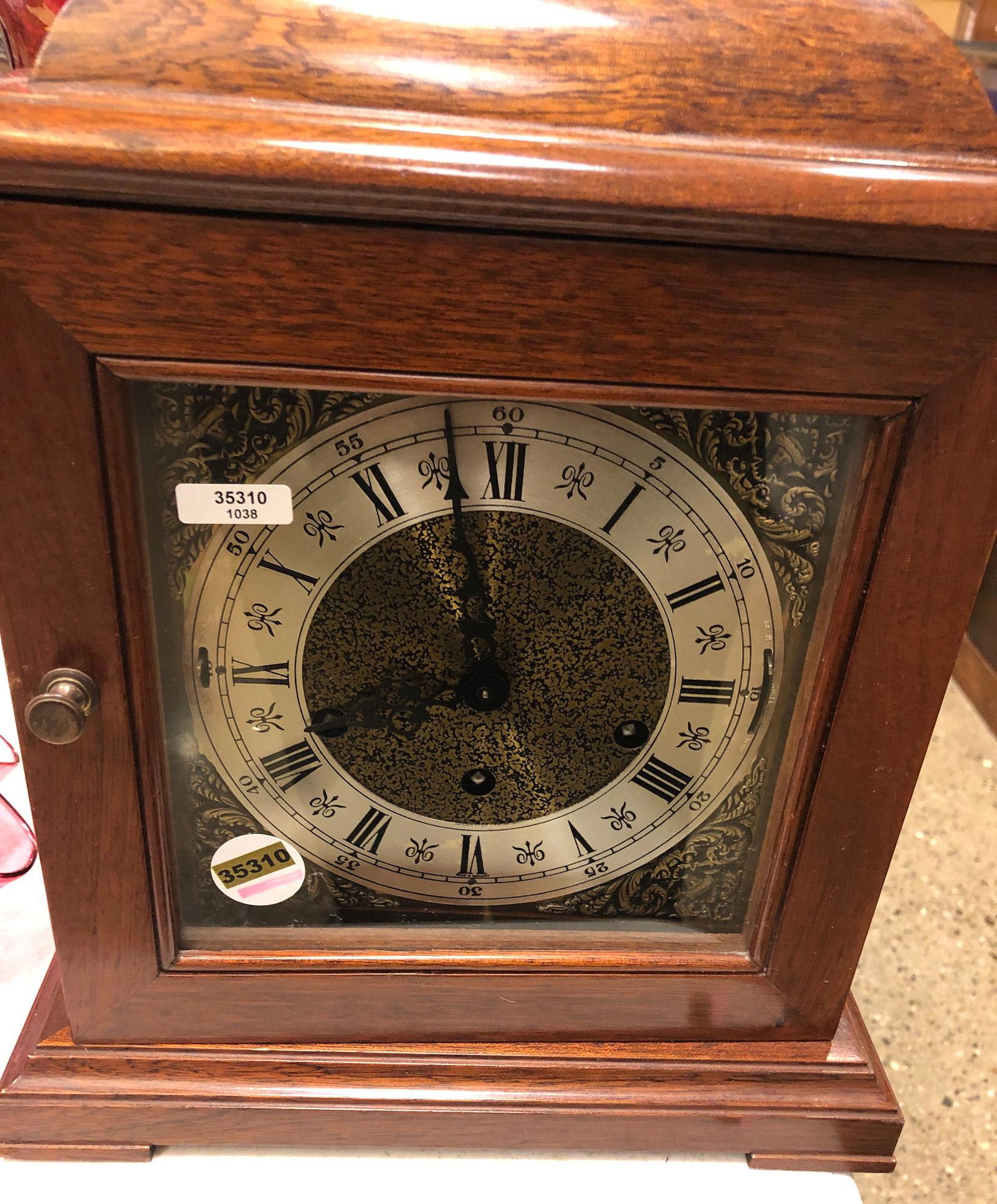 MAHOGANY CASE GERMAN MANTEL CLOCK: MAHOGANY CASE GERMAN MANTEL CLOCK