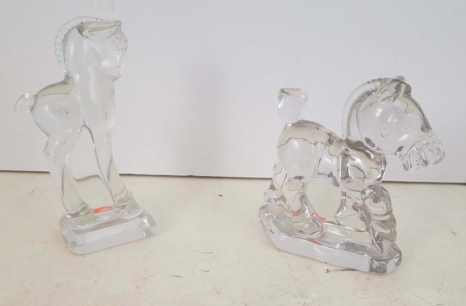 (2) HEISEY ANIMALS- SPARKY AND STANDING COLT (COLT: (2) HEISEY ANIMALS- SPARKY AND STANDING COLT (COLT LEANS)