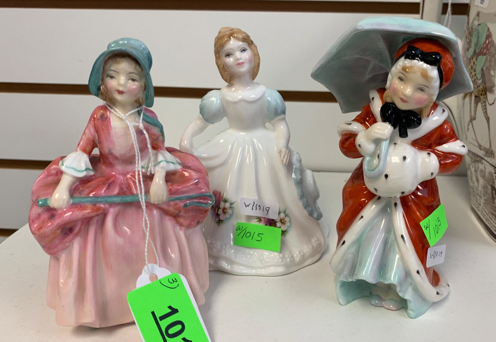 (3) ROYAL DOULTON FIGURINES- " BO PEEP", "MISS MUFFET",: (3) ROYAL DOULTON FIGURINES- " BO PEEP", "MISS MUFFET", AND "OCTOBER"
