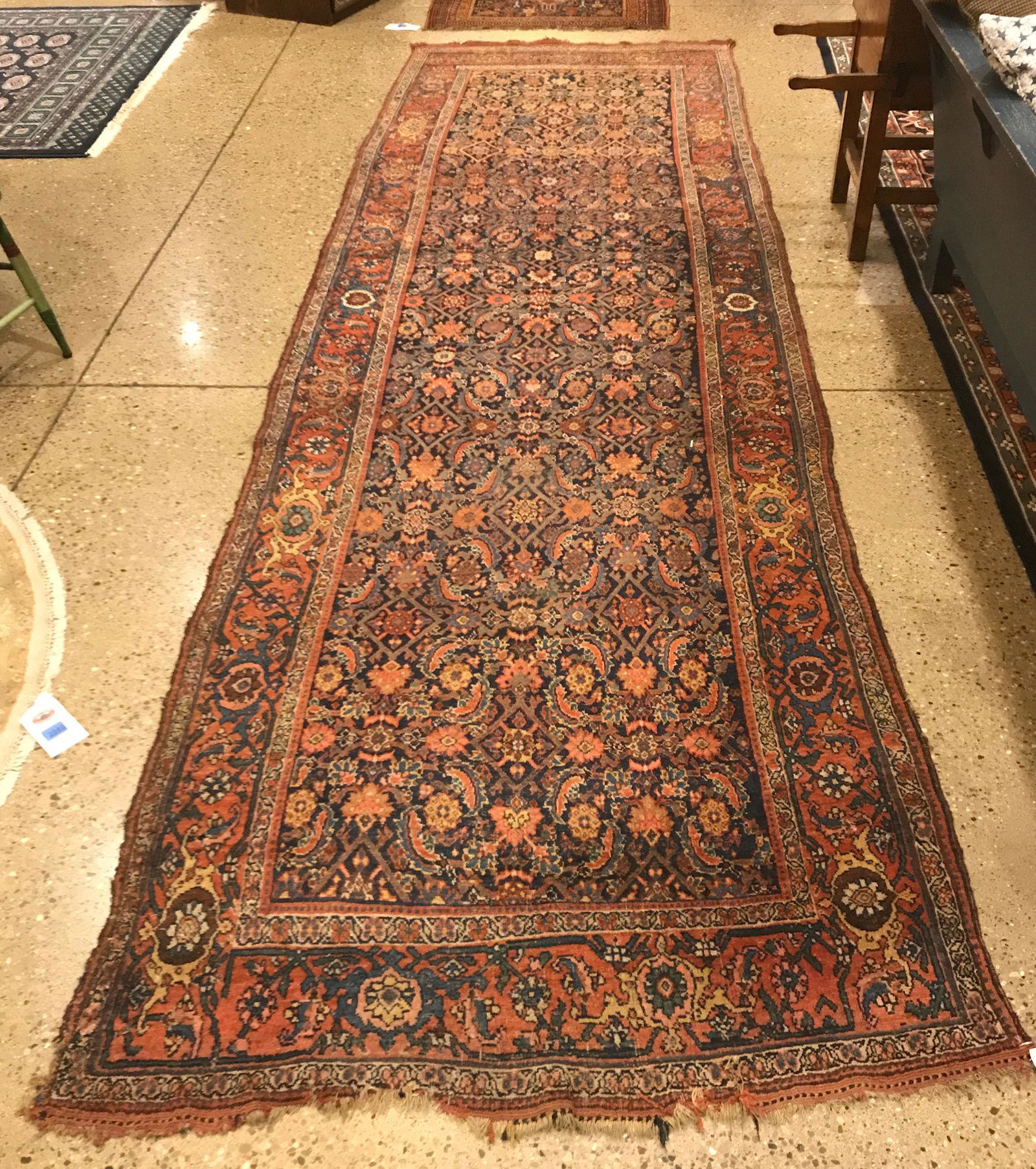 ORIENTAL RUG SEMI ANTIQUE PERSIAN MAHAL 4'2" X 14' (1 of 4)