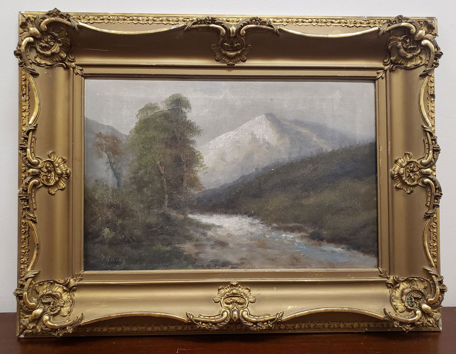 P RILINY, LATE 19THc / EARLY 20THc, MOUNTAIN LANDSCAPE, (1 of 8)