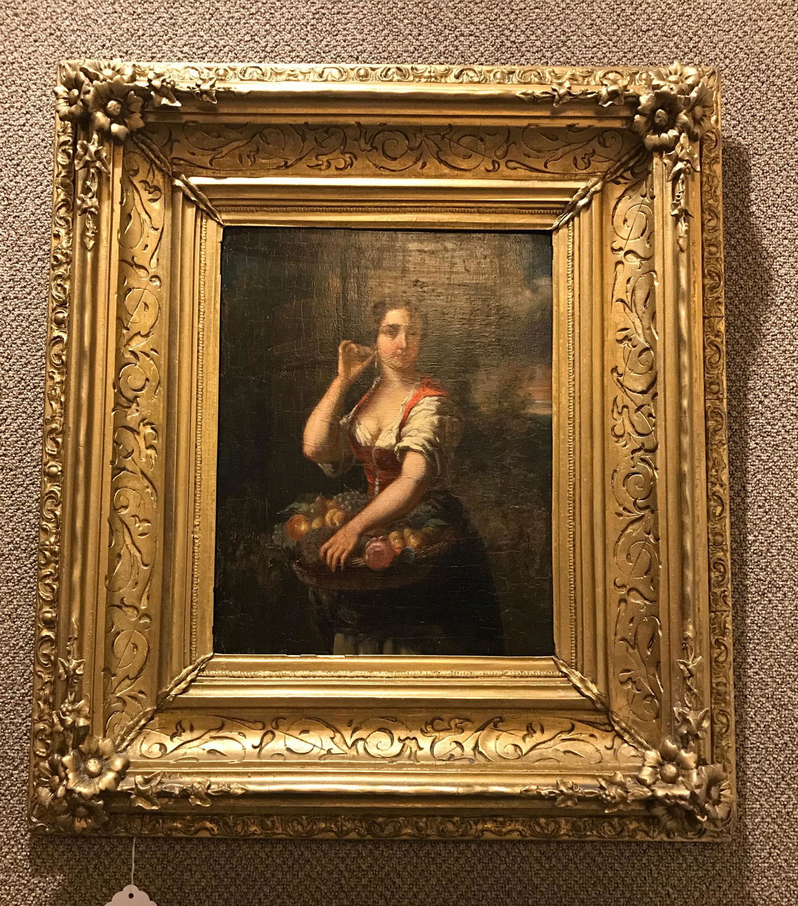 ALPHONSE CORNET, 1814-1874, WOMAN WITH FRUIT, OIL ON (1 of 1)