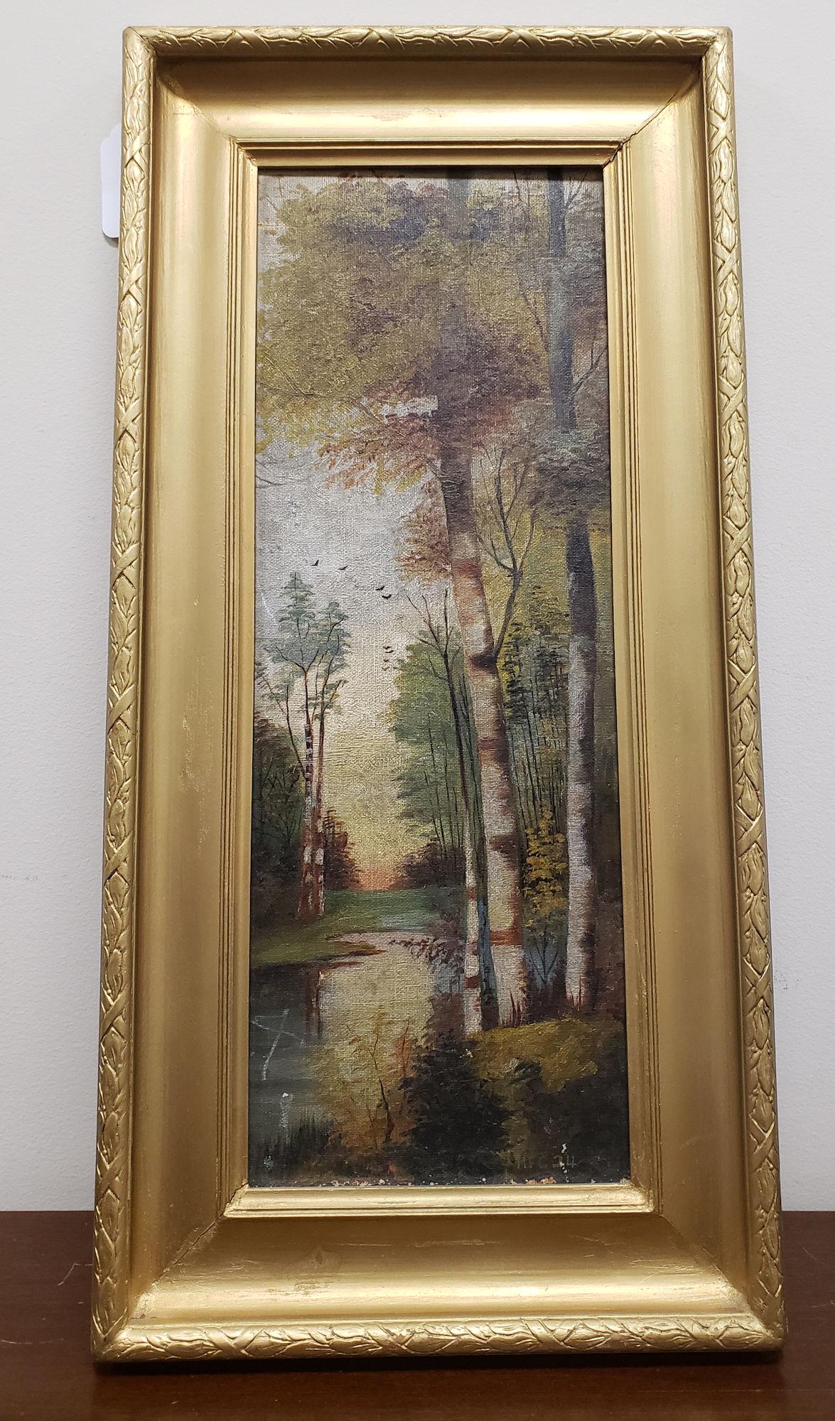 UNKNOWN , EARLY 20THc, RIVER LANDSCAPE WITH BIRCH (1 of 8)