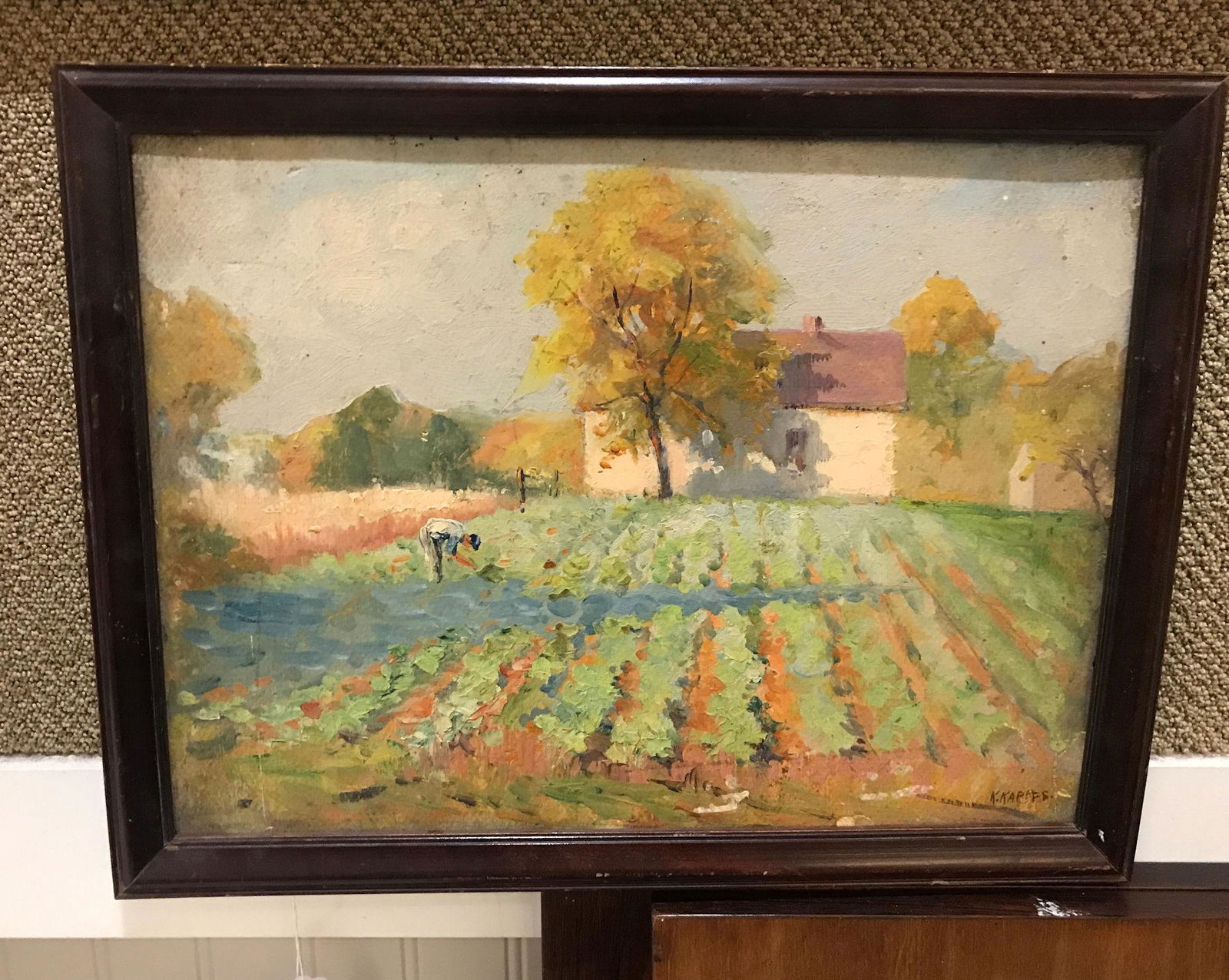 KARL KAPPES, COLUMBUS, OH 1861-1943, MAN WORKING IN (1 of 2)