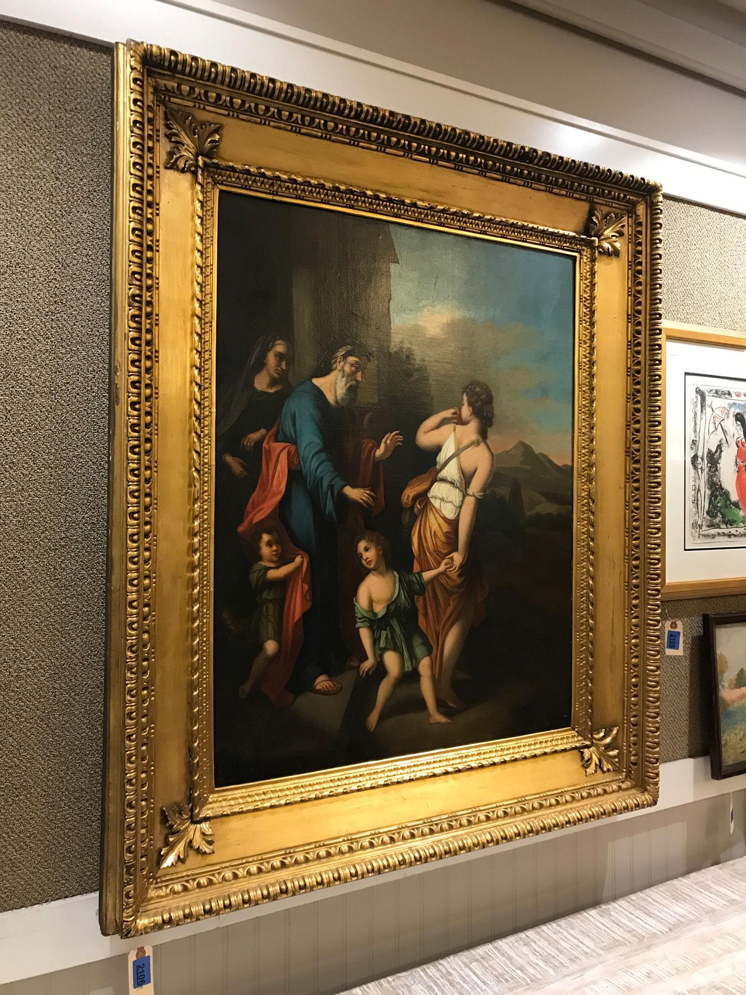 UNKNOWN , 20TH c, BIBLICAL SCENE WITH ABRAHAM AND SONS, (1 of 2)