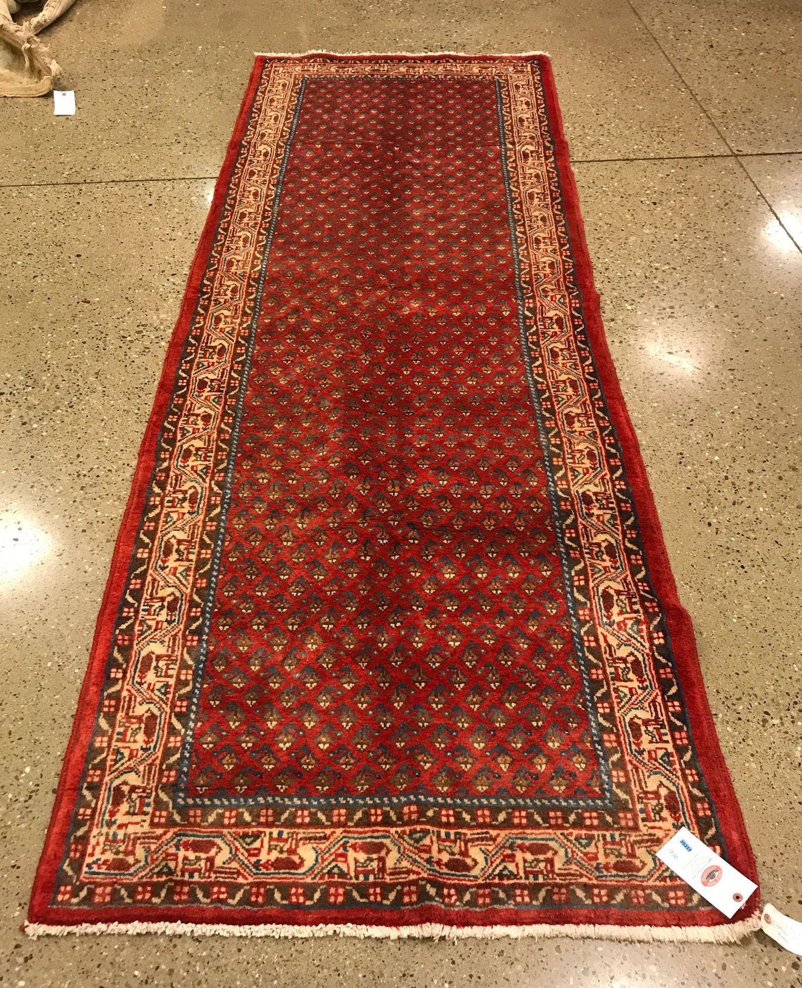 ORIENTAL RUG - PERSIAN MIR SARABAND RUNNER 3'7" X 10'5" (1 of 2)