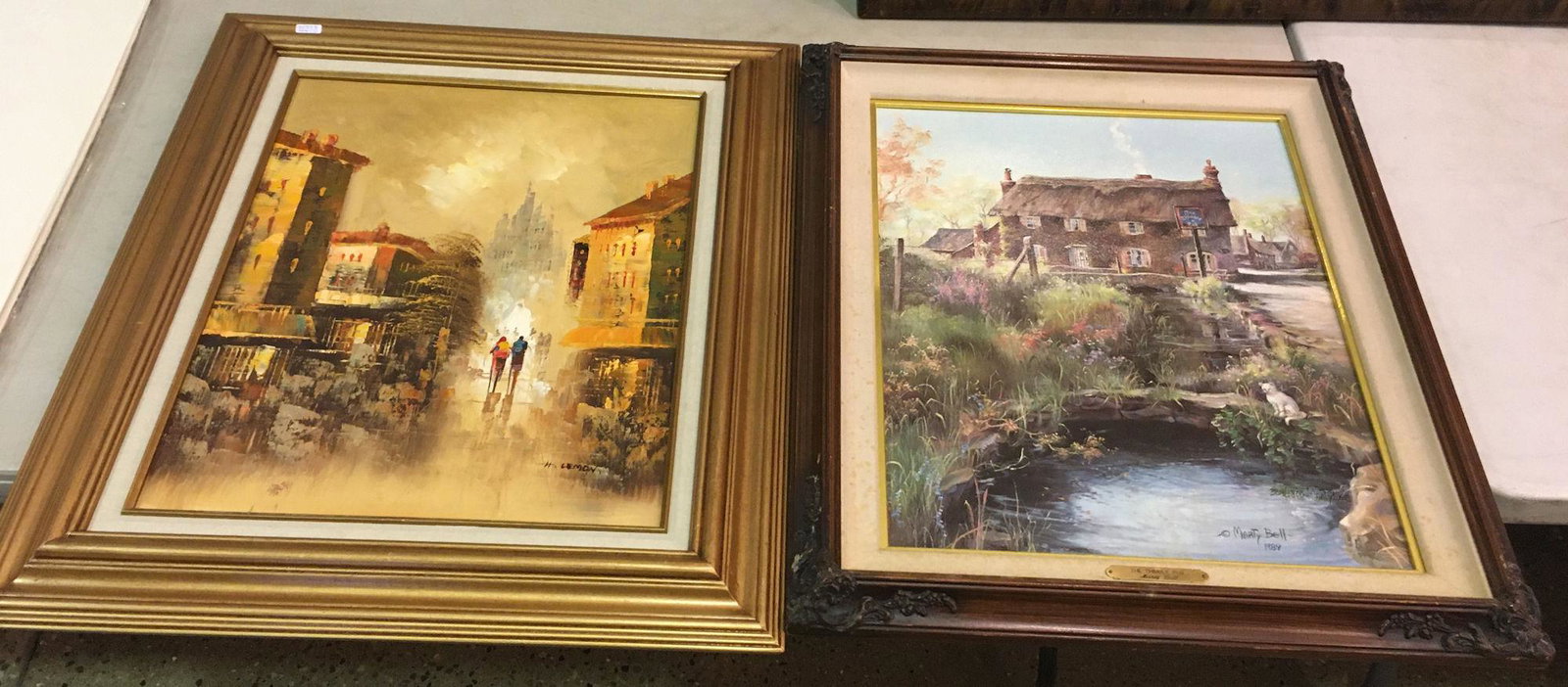 2 PAINTINGS INCLUDING "THE THIMBLE PUB": 2 PAINTINGS INCLUDING "THE THIMBLE PUB"