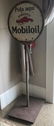 CAST IRON AND PORCELAIN MOBIL OIL SIGN, RUSTY