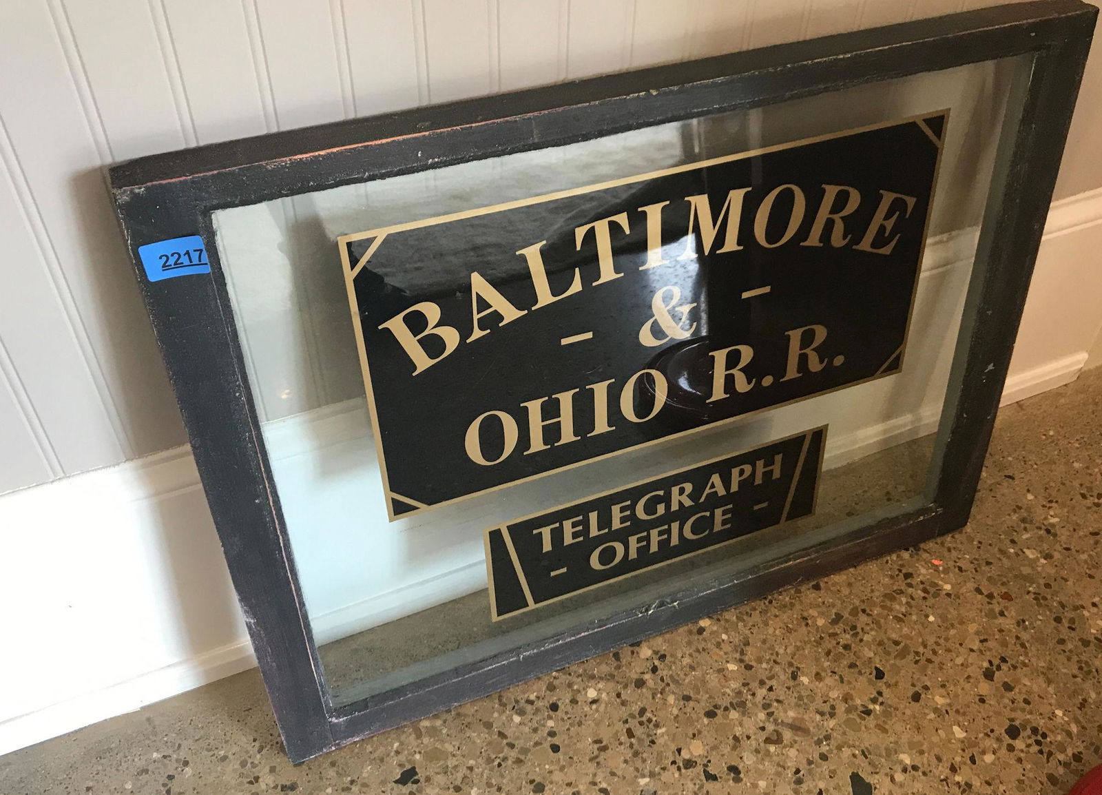 BALTIMORE & OHIO R.R. TELEGRAPH OFFICE WINDOW , 29.5" X (1 of 1)