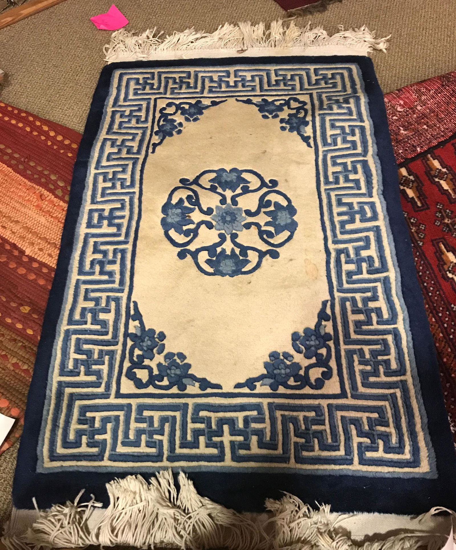 Blue And White Oriental Rug Jas fur Kid