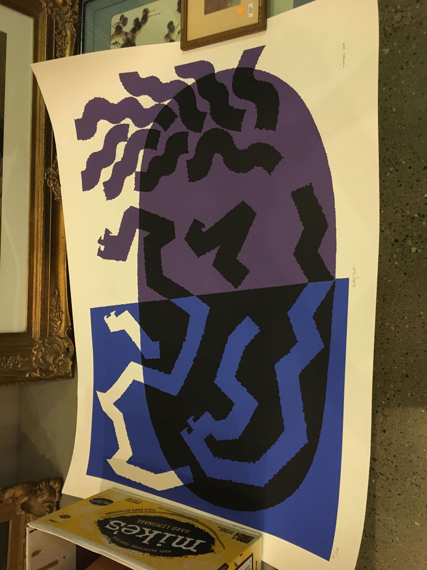 UNFRAMED PRINT "KITTY CAT" BY JONAS 1979 #51/115 (1 of 2)