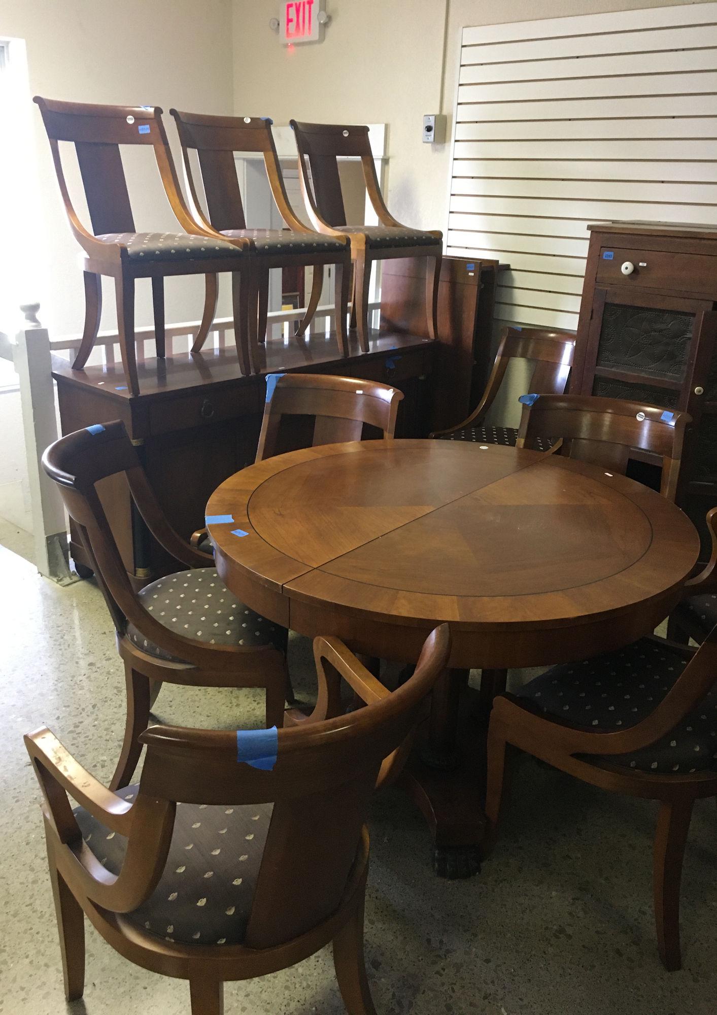 CHERRY BAKER DINING ROOM SUITE, ROUND PEDESTAL BASE (1 of 5)
