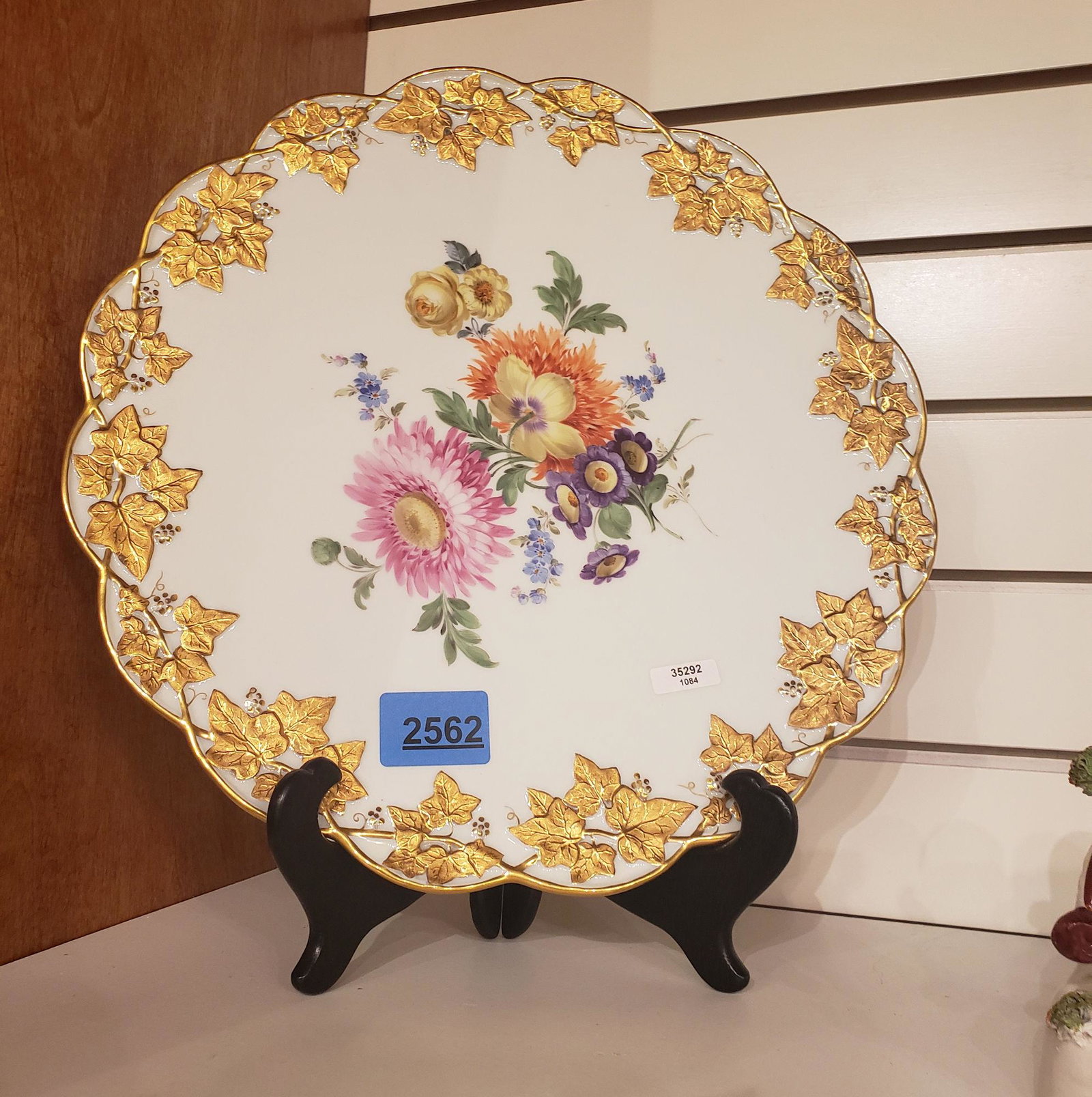 MEISSEN CAKE PLATE  WITH CROSSED SWORDS MARK, 13" (1 of 3)