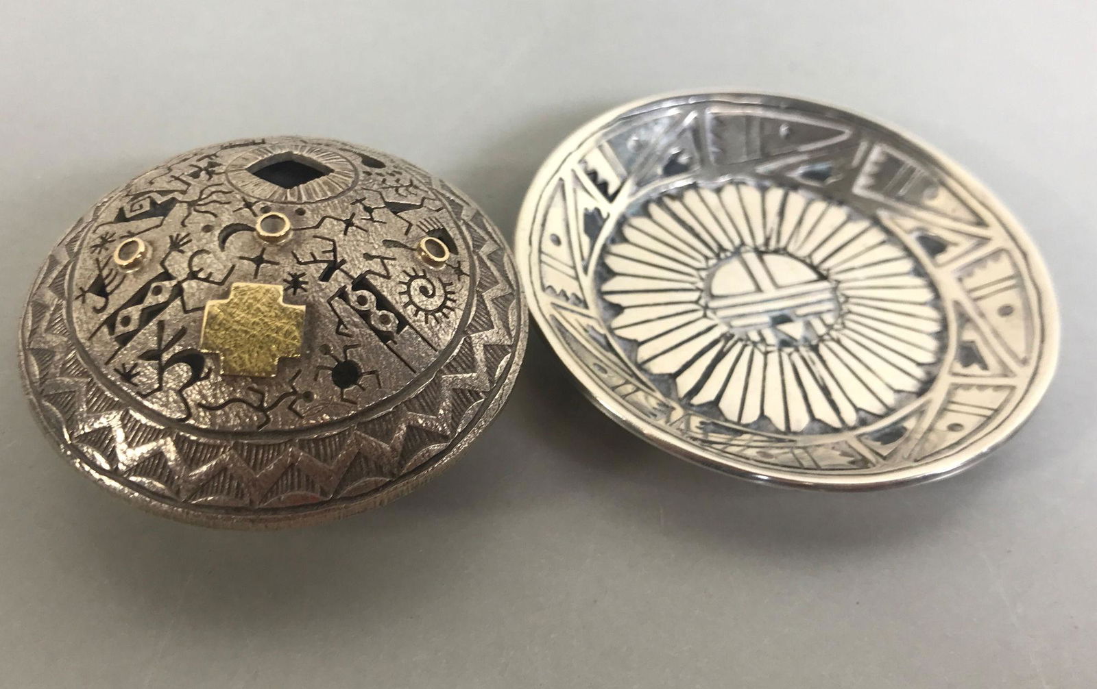 2 PIECES SOUTHWEST SILVER - MYRON PANTEAH (ZUNI) (1 of 2)