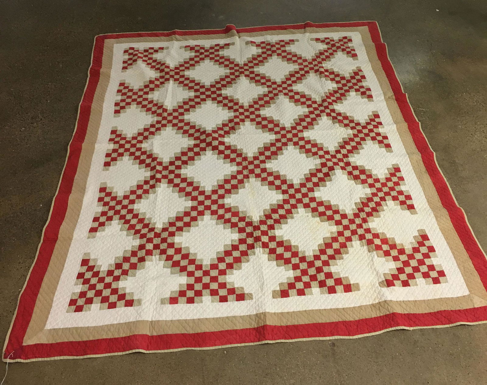 RED AND TAN QUILT, MEASURES 72" X 84" (1 of 7)