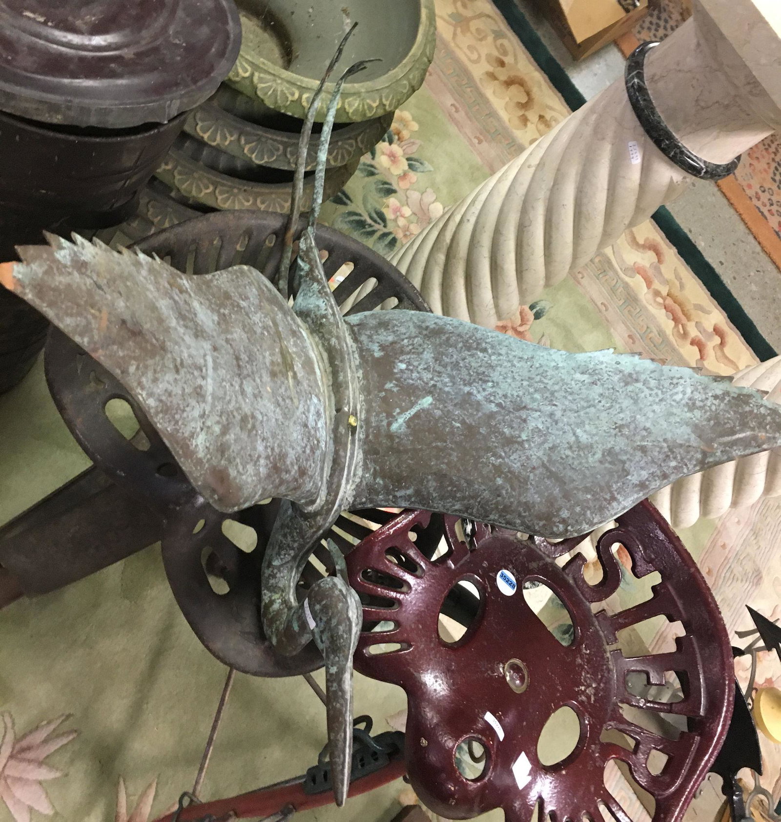 COPPER CRANE WEATHERVANE TOP (1 of 5)