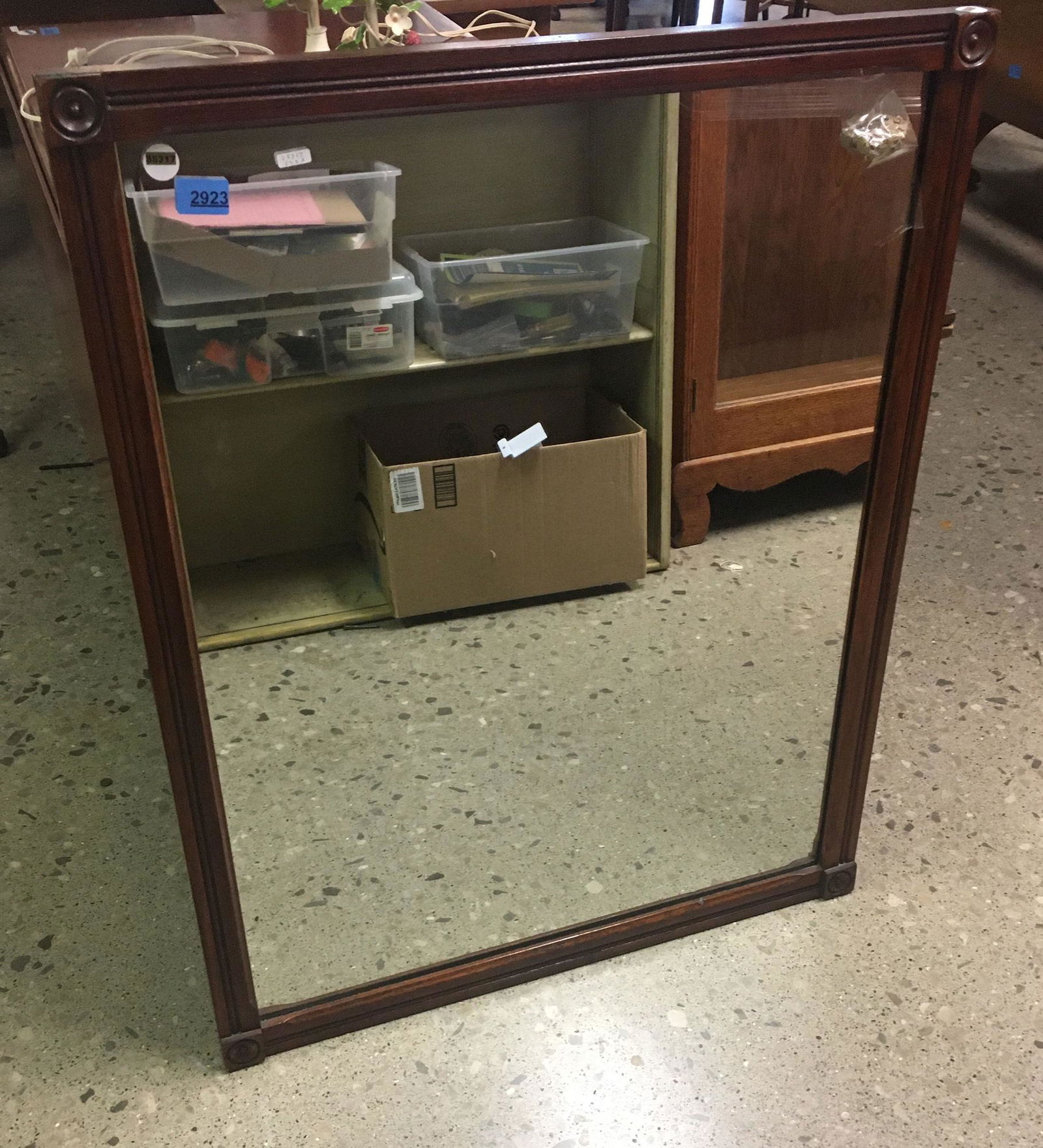 EASTLAKE VICTORIAN LARGE MAHOGANY HANGING MIRROR (1 of 1)