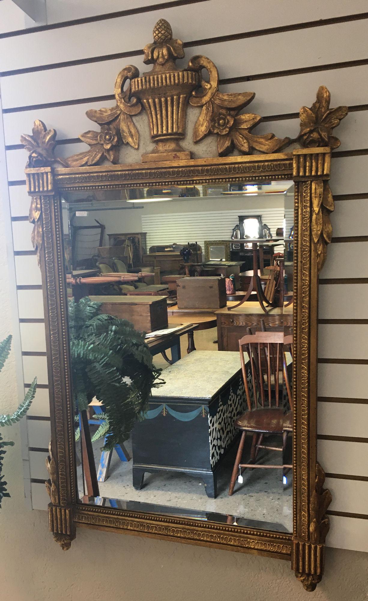FRENCH STYLE GILT MIRROR WITH BEVELED GLASS (1 of 1)