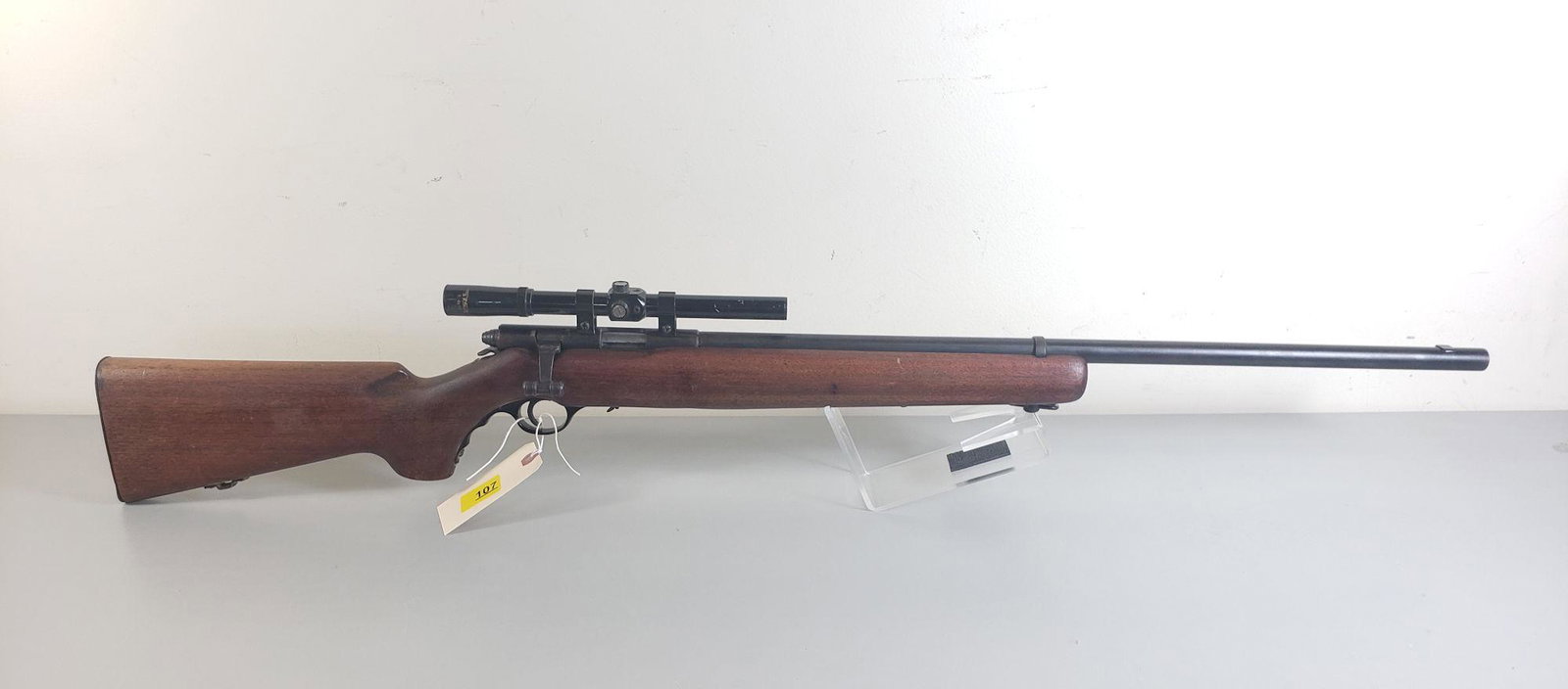 MOSSBERG MODEL 144 .22 CALIBER BOLT RIFLE SN: NONE,: MOSSBERG MODEL 144 .22 CALIBER BOLT RIFLE SN: NONE, INCLUDING SCOPEBY BIDDING ON THIS LOT BUYER ACCEPTS RESPONSIBILITY OF KNOWLEDGE OF STATE AND FEDERAL LAWS FOR RECEIVING THIS ITEM.