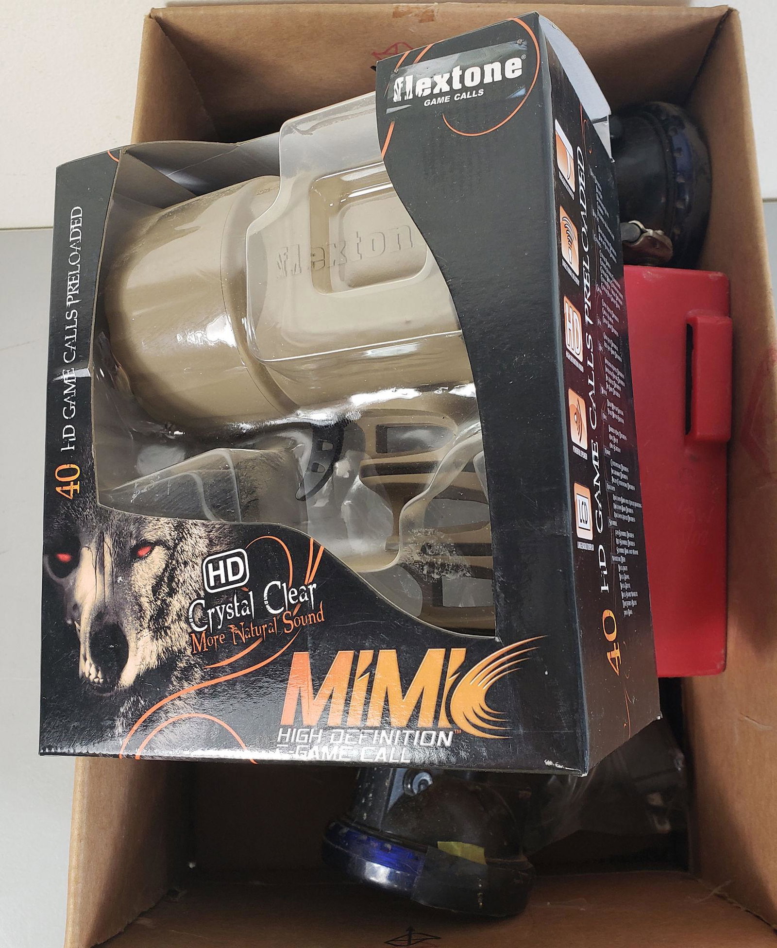 BOX LOT INCLUDING NIGHT HUNTING LIGHTS AND GAME CALLER: BOX LOT INCLUDING NIGHT HUNTING LIGHTS AND GAME CALLERBY BIDDING ON THIS LOT BUYER ACCEPTS RESPONSIBILITY OF KNOWLEDGE OF STATE AND FEDERAL LAWS FOR RECEIVING THIS ITEM.