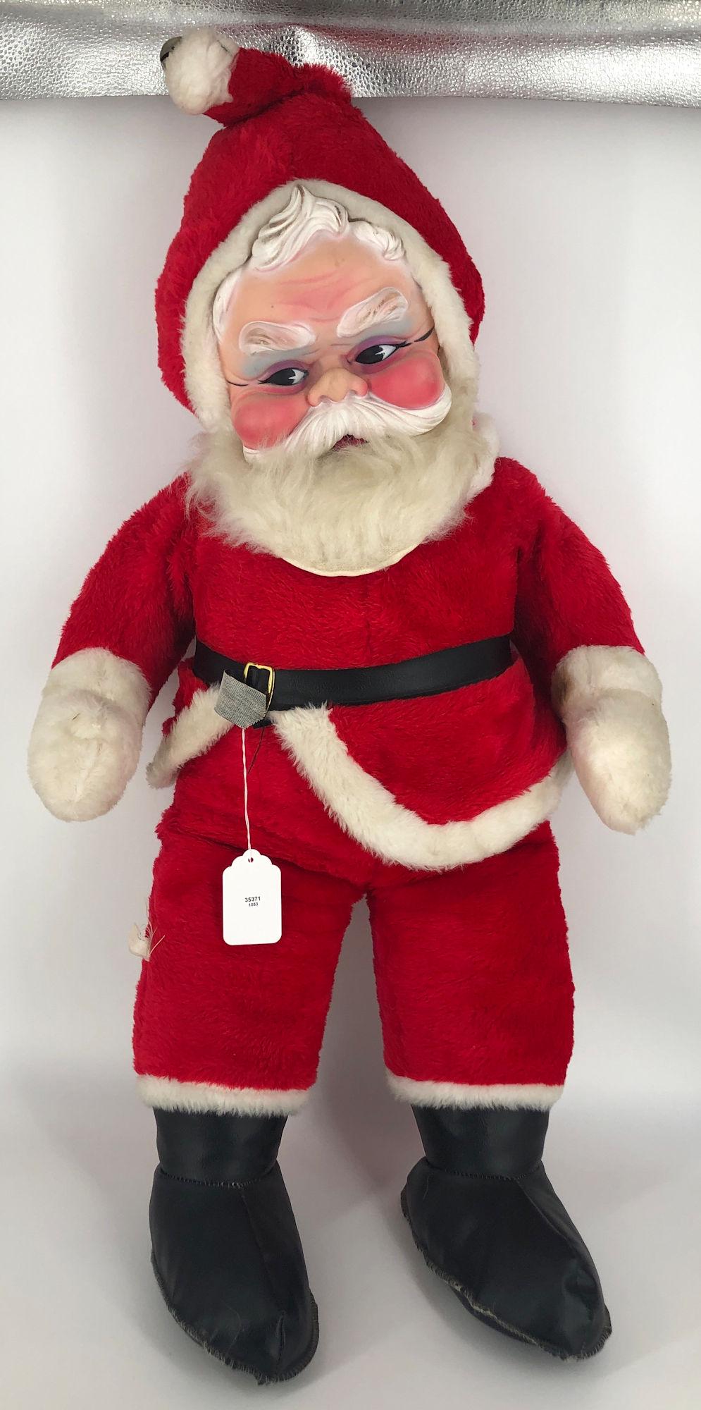 RUSHTON VINTAGE PLUSH SANTA WITH RUBBER FACE. APPROX: RUSHTON VINTAGE PLUSH SANTA WITH RUBBER FACE. APPROX 34"
