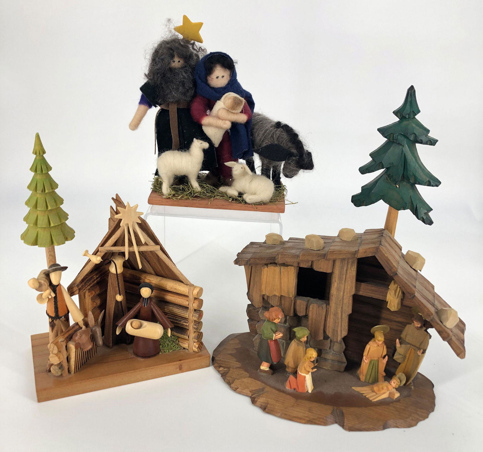BOX LOT CHRISTMAS INCLUDING 3 NATIVITY SCENCES. FELT (1 of 1)