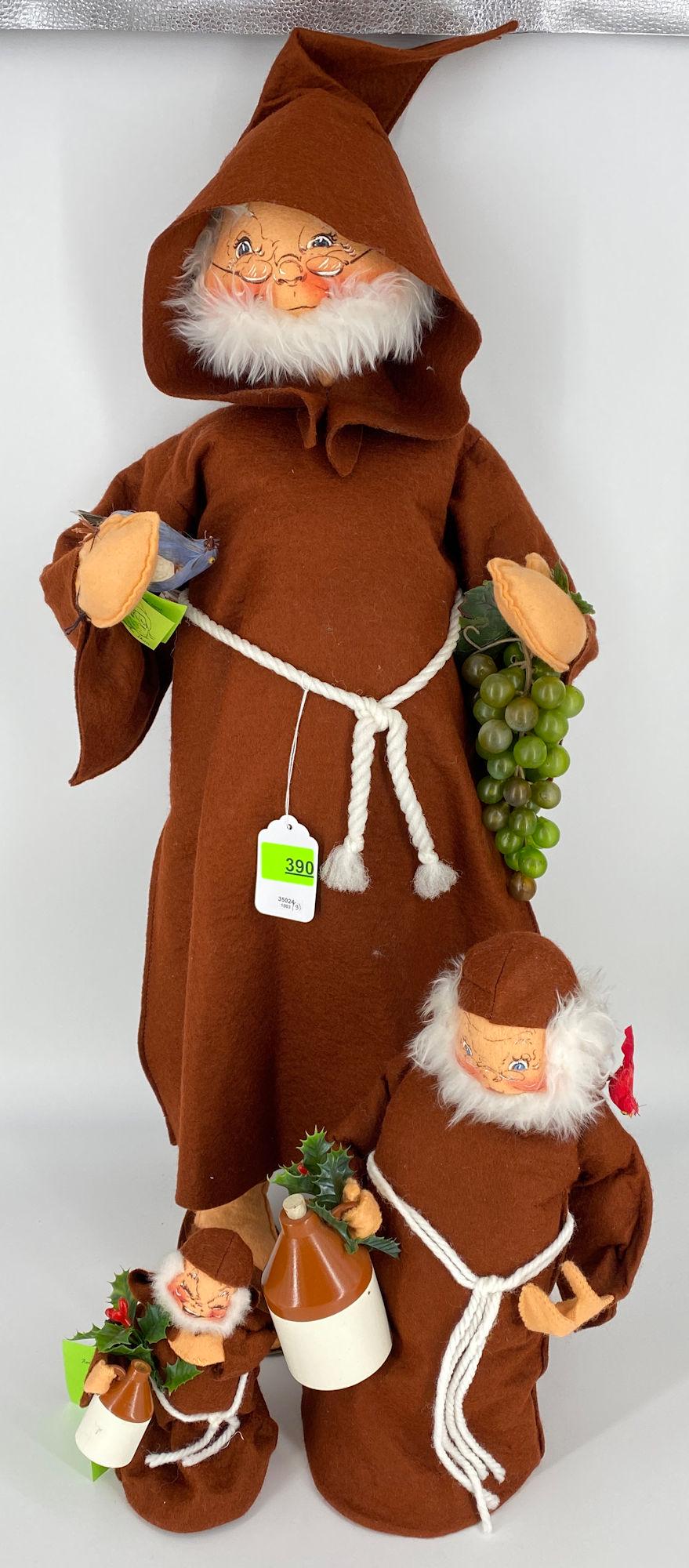 (3) ANNALEE DOLLS, MONKS, 7" - 33" (1 of 1)