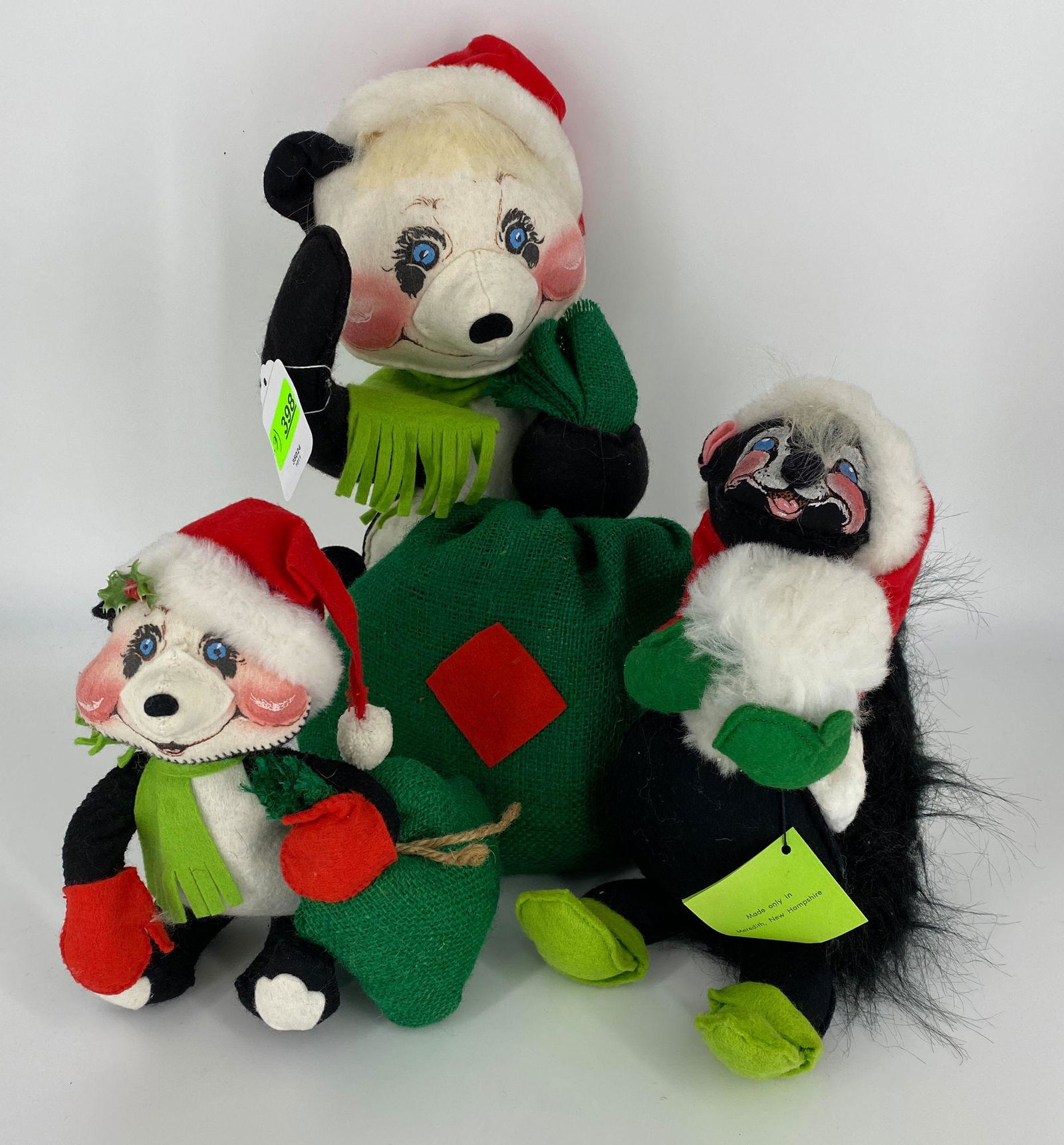 (3) ANNALEE DOLLS, 2 BEARS & 1 SKUNK, 8" - 14" (1 of 1)