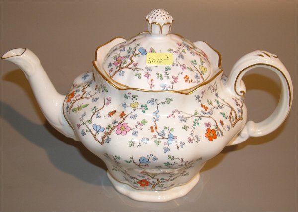 SPODE CHINA SHAGHAI TEAPOT, 7"H