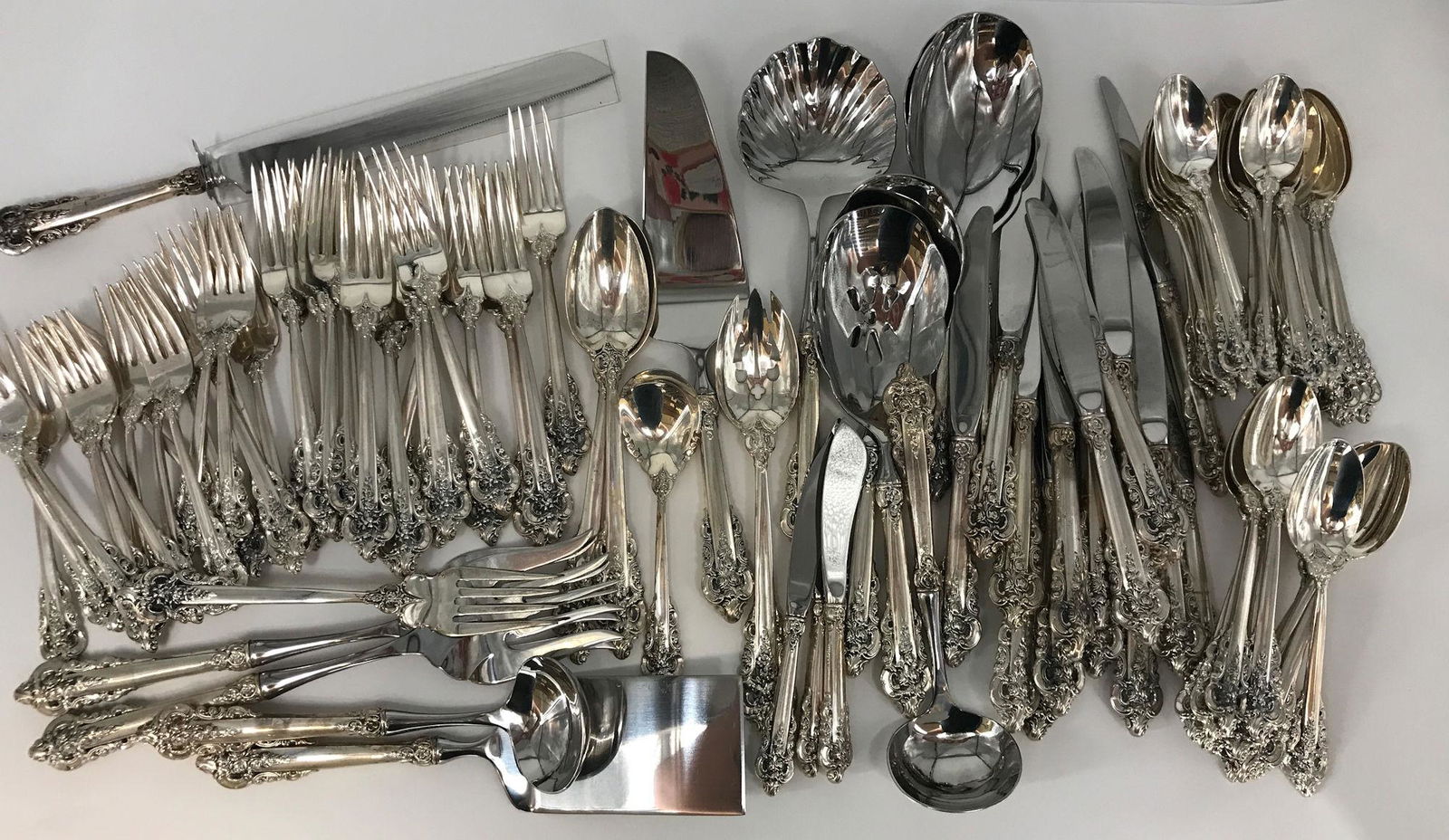 STERLING SILVER FLATWARE AND SERVEWARE SET (1 of 8)
