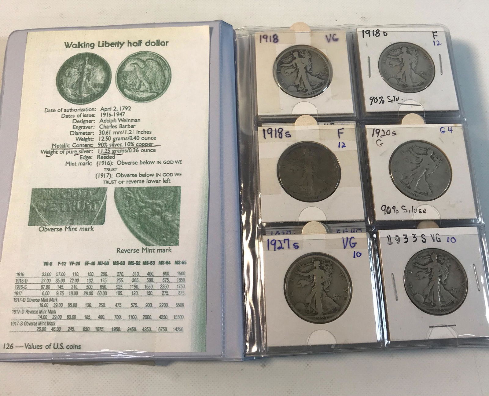 WALKING LIBERTY HALF DOLLARS IN ALBUM (1 of 20)