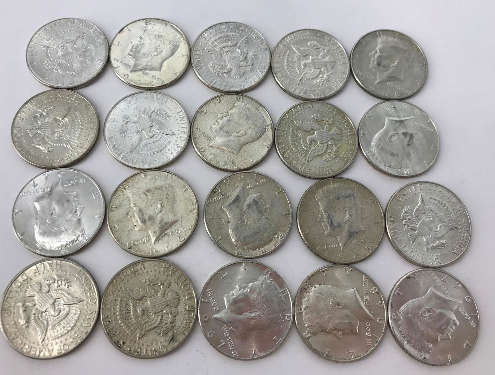 TWENTY 40% SILVER KENNEDY HALF DOLLAR COINS (1 of 3)