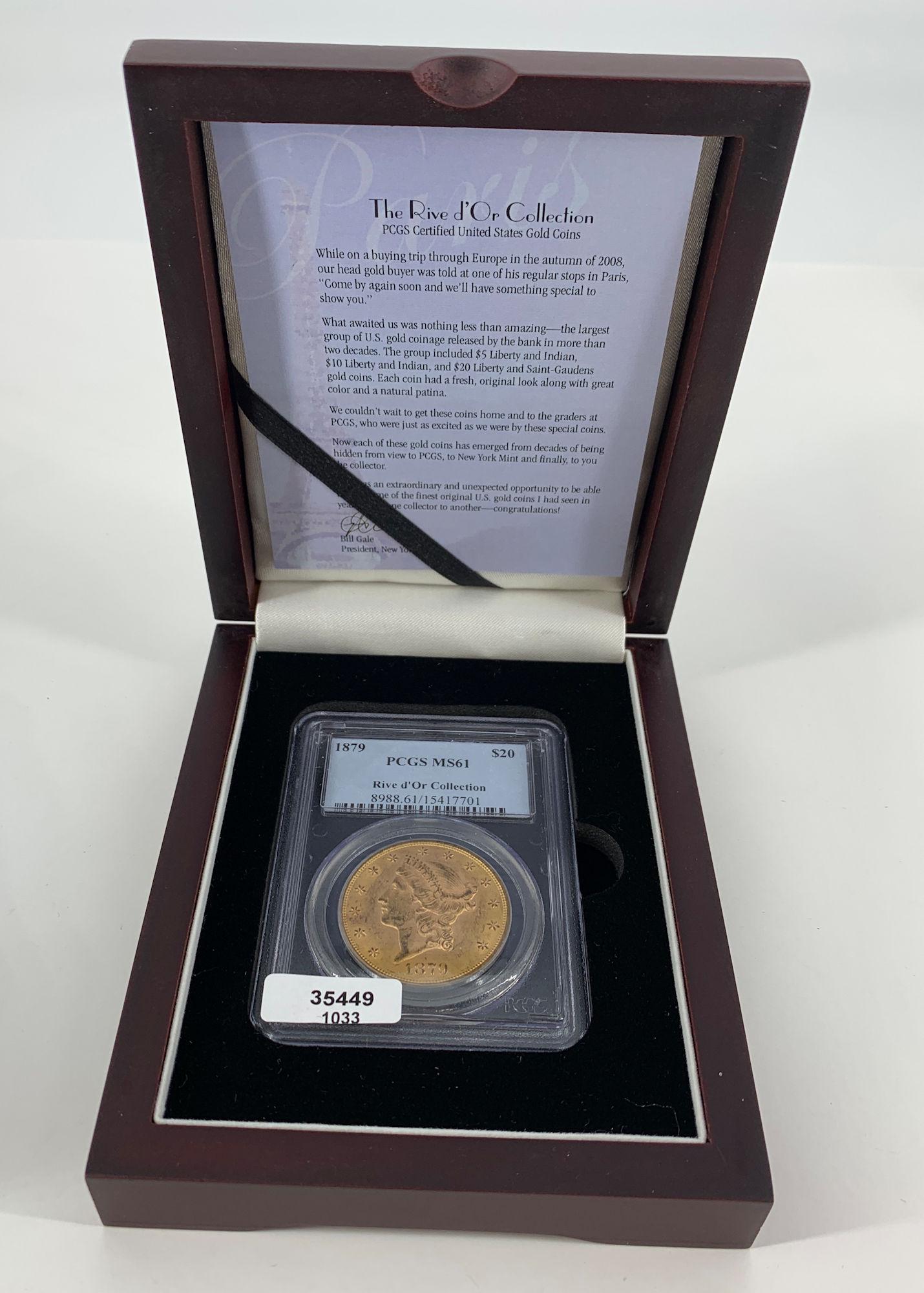 1879 U.S. $20.00 GOLD LIBERTY HEAD DOUBLE EAGLE COIN (1 of 7)