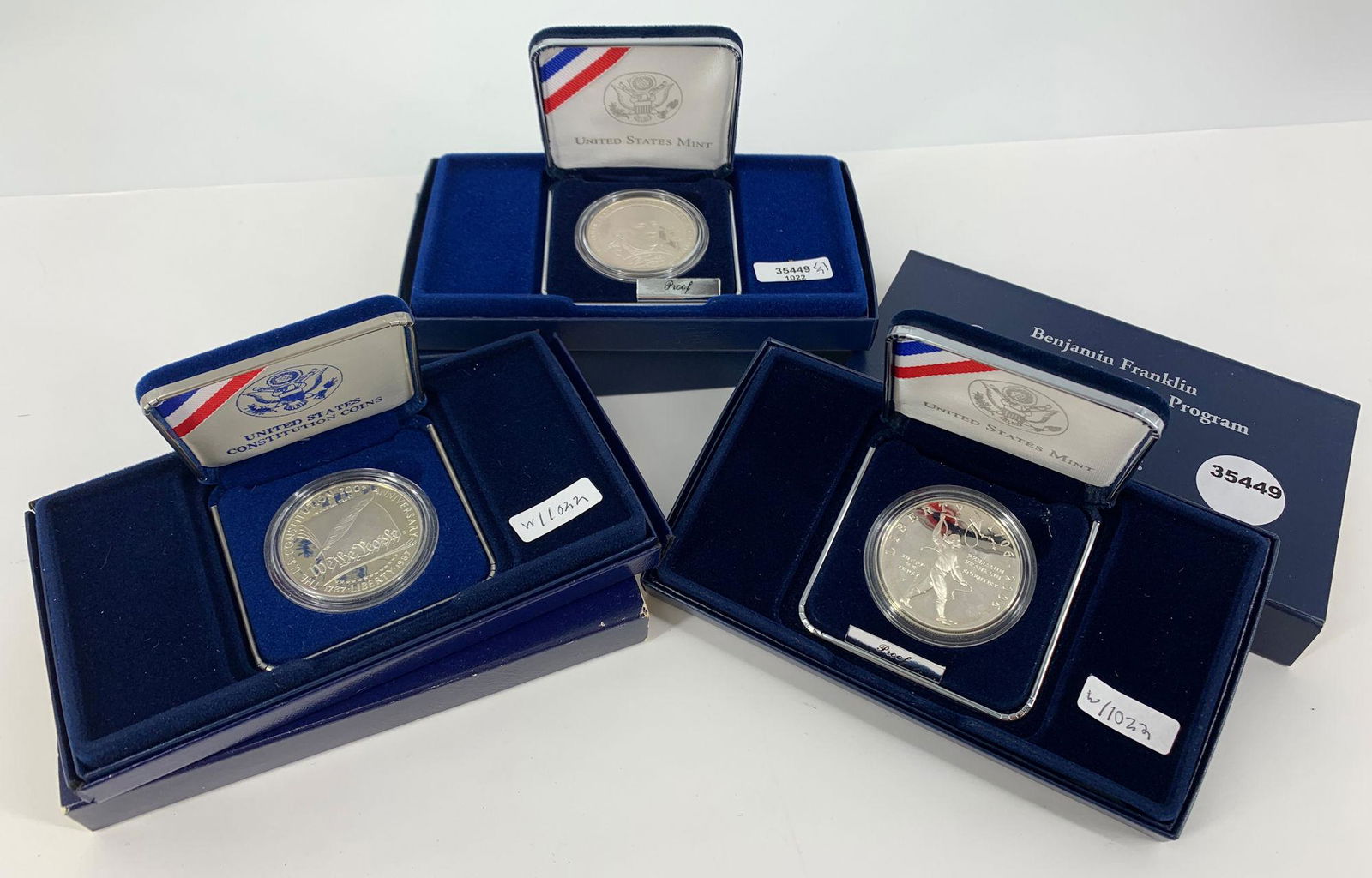 THREE COMMEMORATIVE U.S. PROOF DOLLAR COINS (1 of 16)