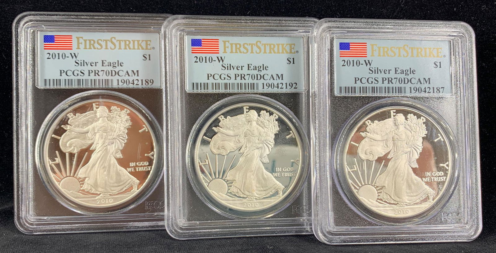 U.S. SILVER EAGLE PROOF COINS (1 of 10)